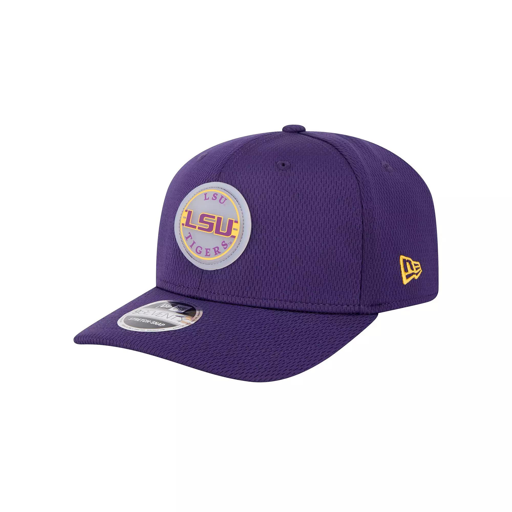 Men's New Era Purple LSU Tigers Patched 9SEVENTY Stretch-Snap Adjustable Hat Product Image