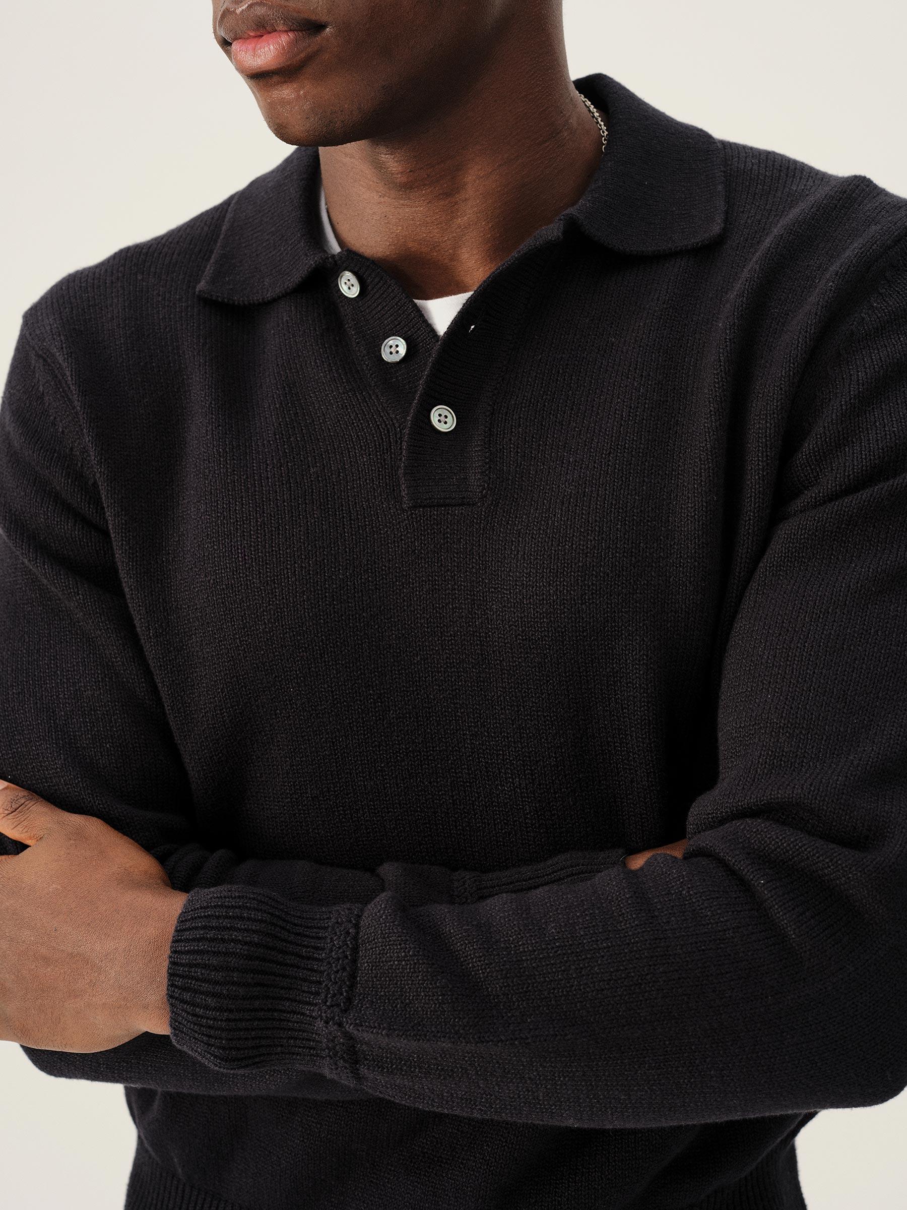 Faded Indigo Seafarer Cotton Rugby Polo Product Image