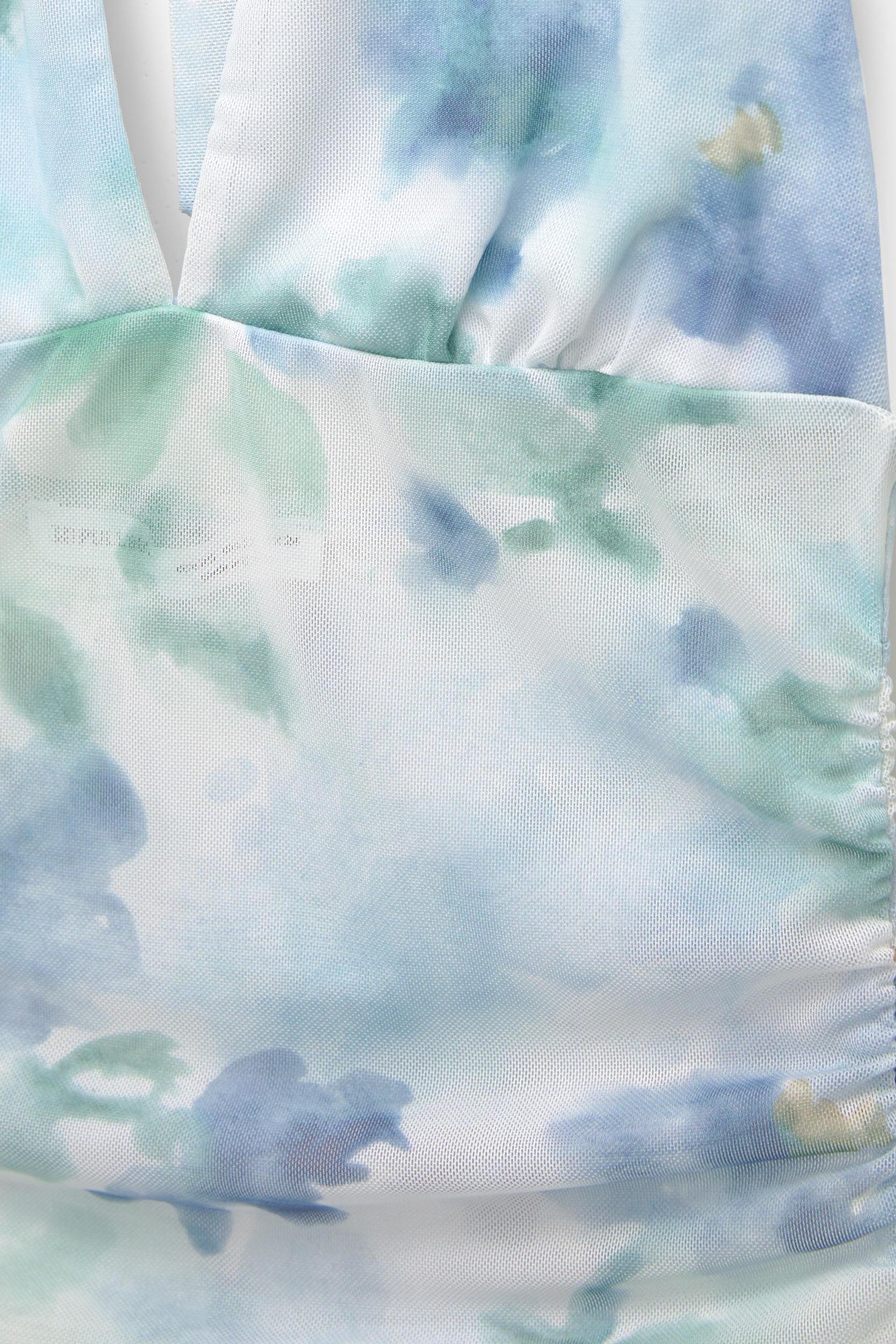 Blue floral halter top Product Image