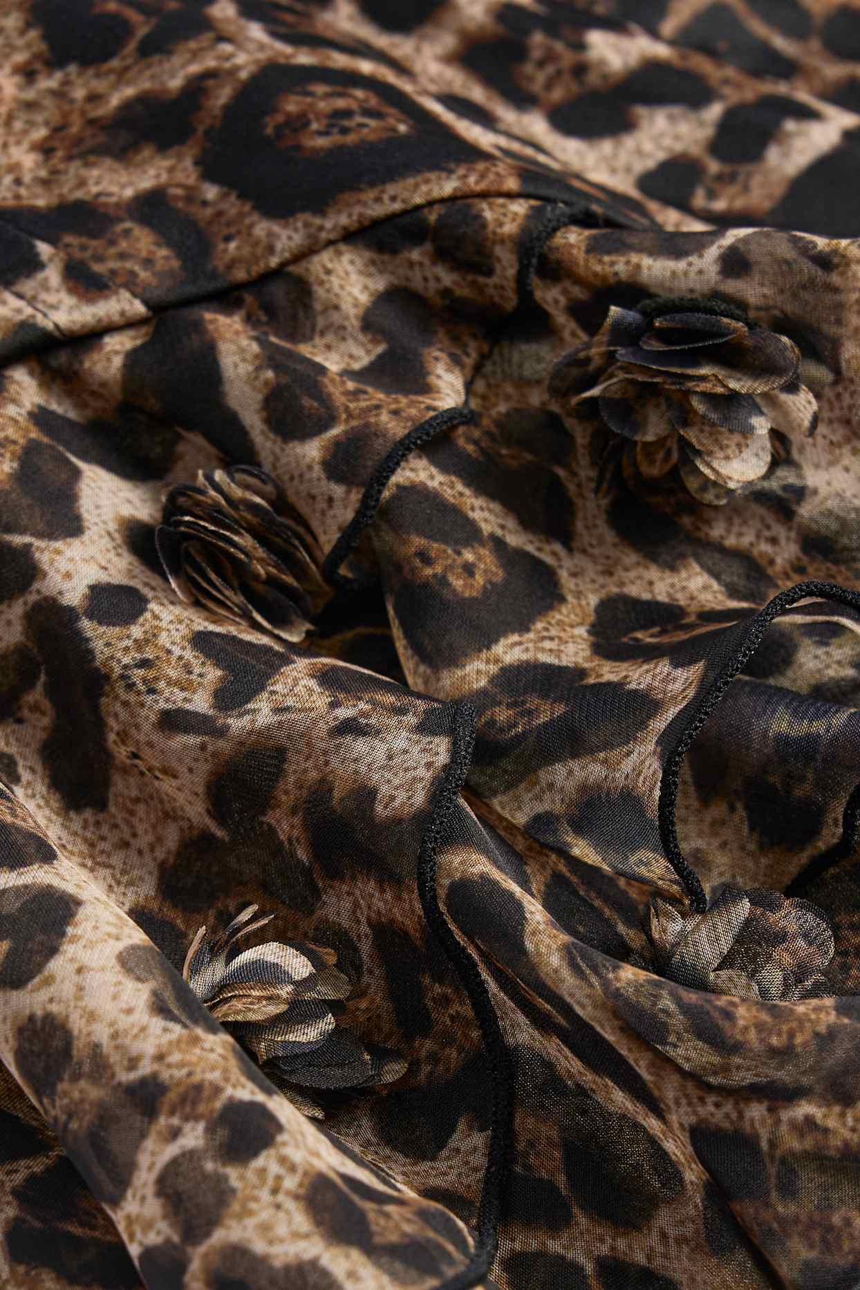 Ruffled Corset Bodysuit in Leopard Print Product Image