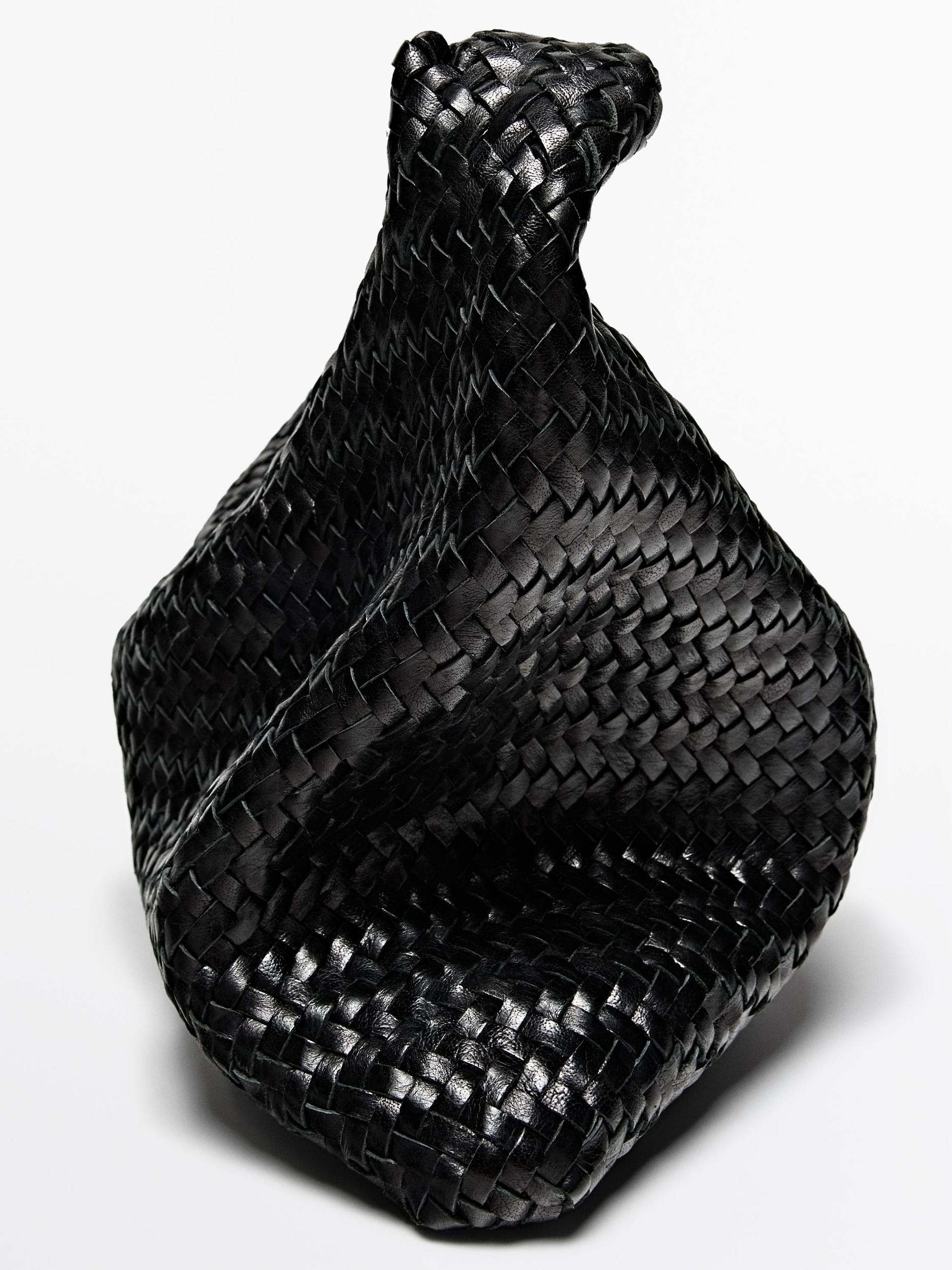 Braided nappa leather shopper bag Product Image