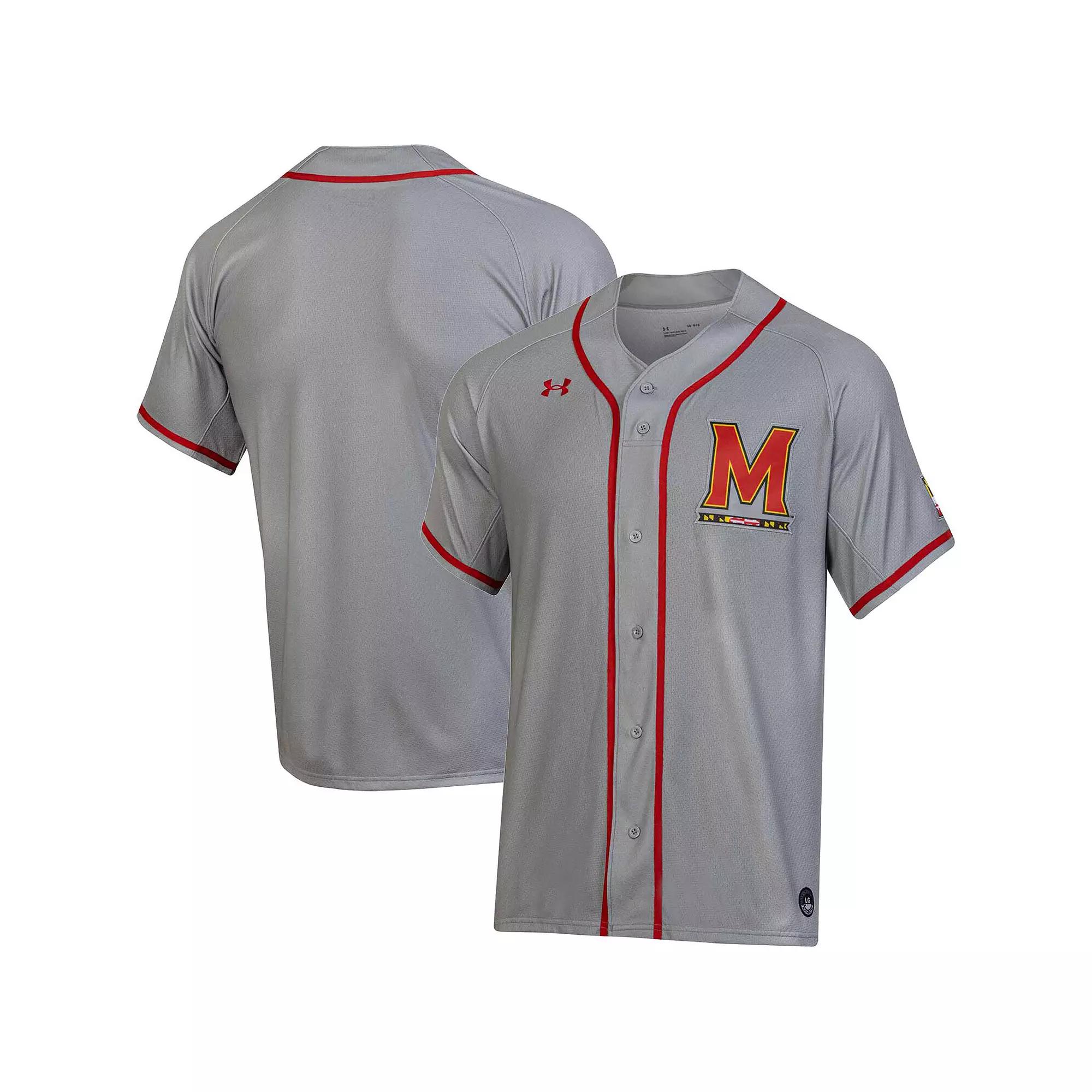 Men's Under Armour Gray Maryland Terrapins Replica Baseball Jersey,  Product Image