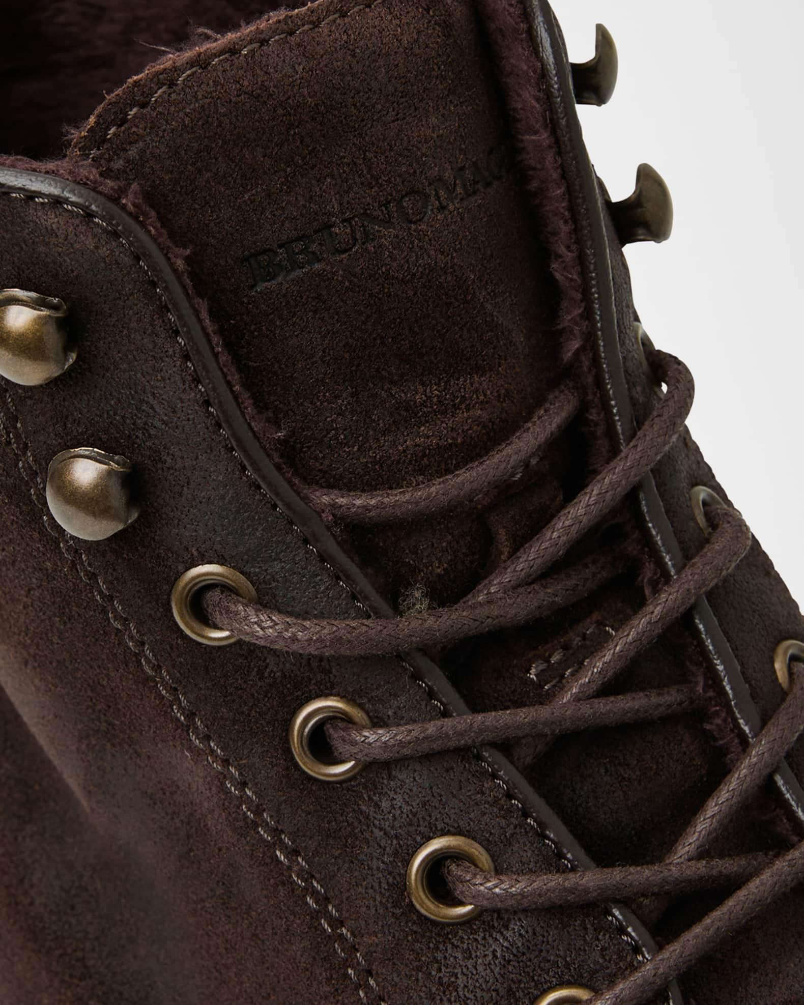 Men's Scotty Faux Fur-Lined Leather Lace-Up Boots Product Image