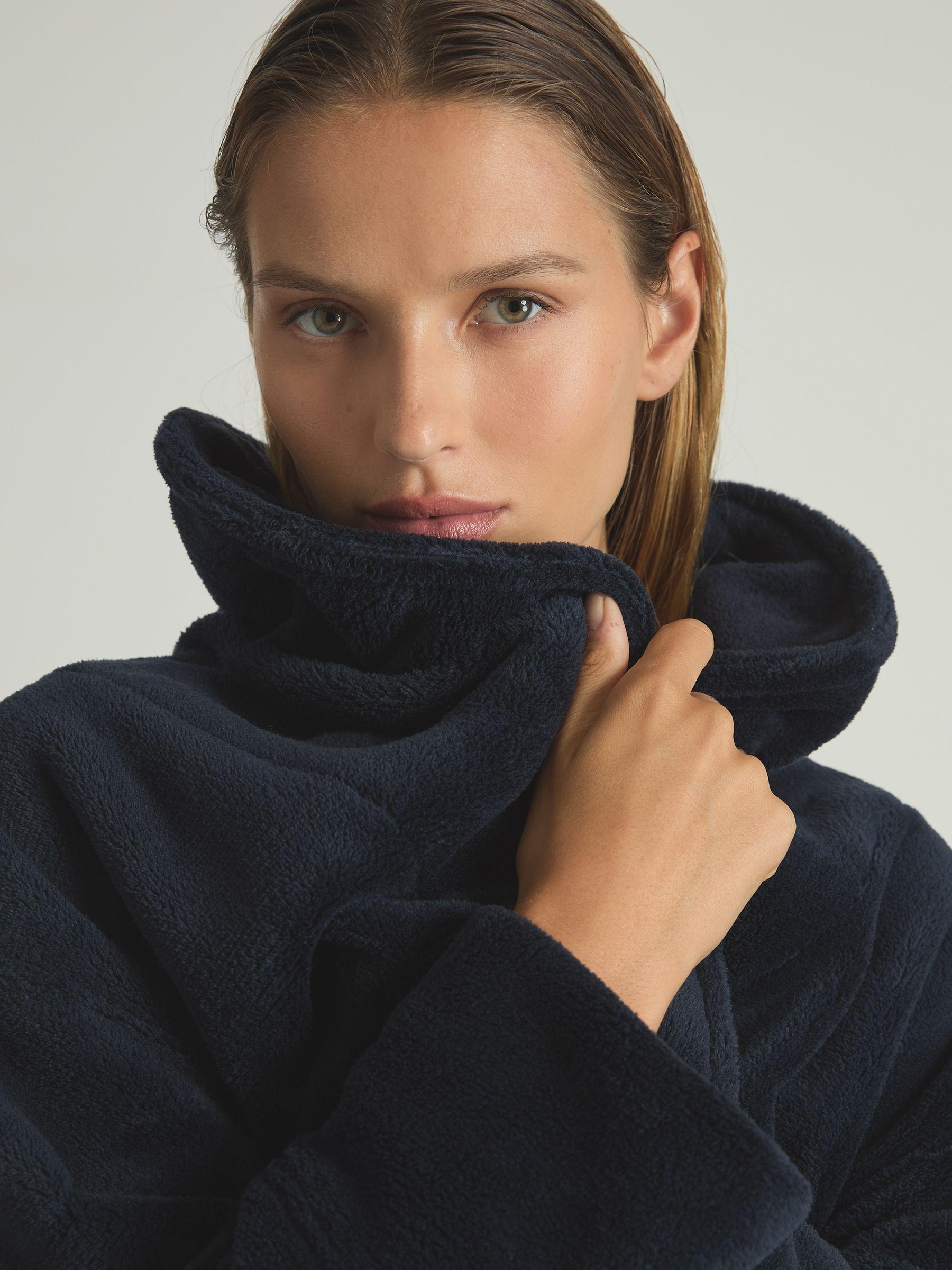 Fleece Dressing Gown in Navy Product Image