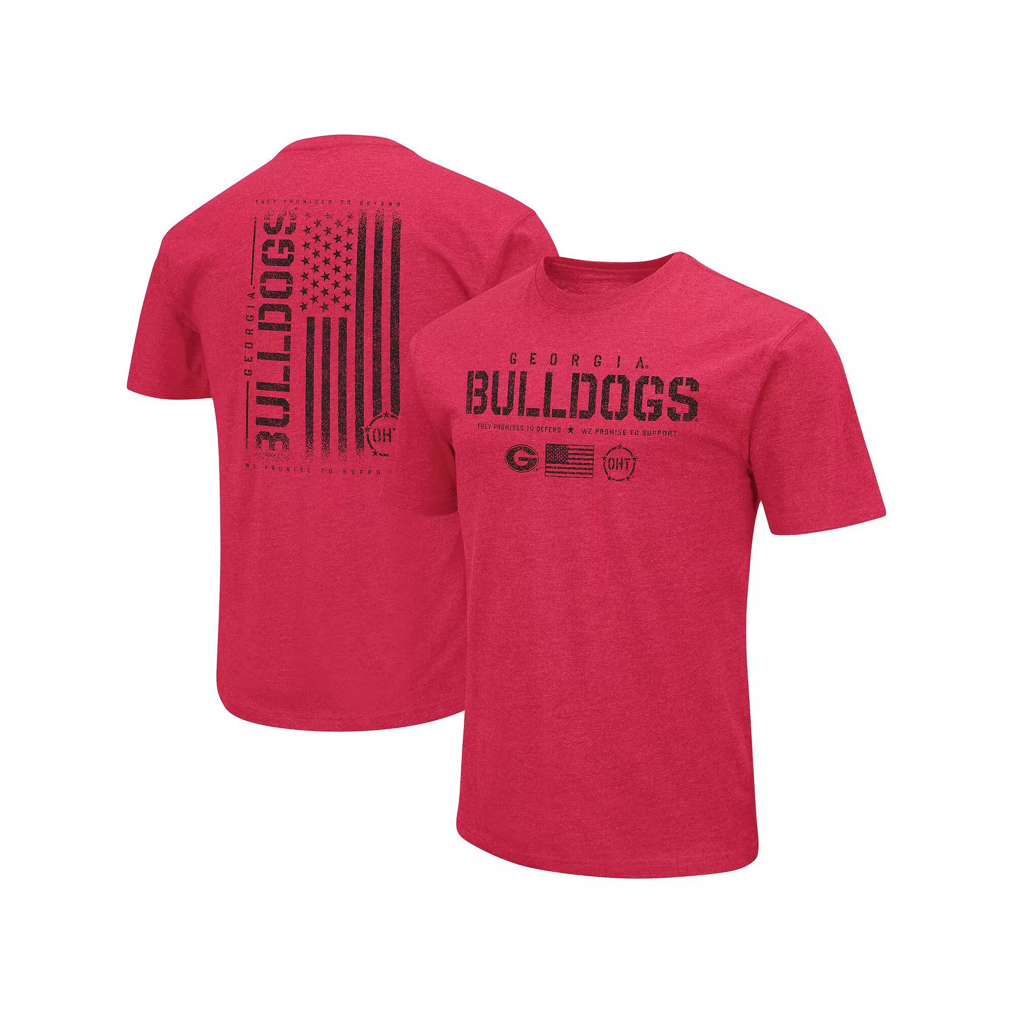 Men's Colosseum Heather Red Georgia Bulldogs OHT Military Appreciation Flag 2.0 T-Shirt, Size: Large Product Image