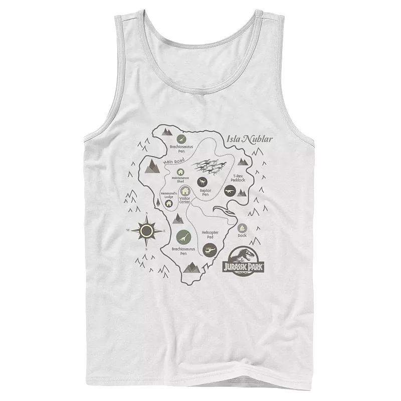 Men's Jurassic Park Map Birds Eye View Graphic Tank Top,  Product Image