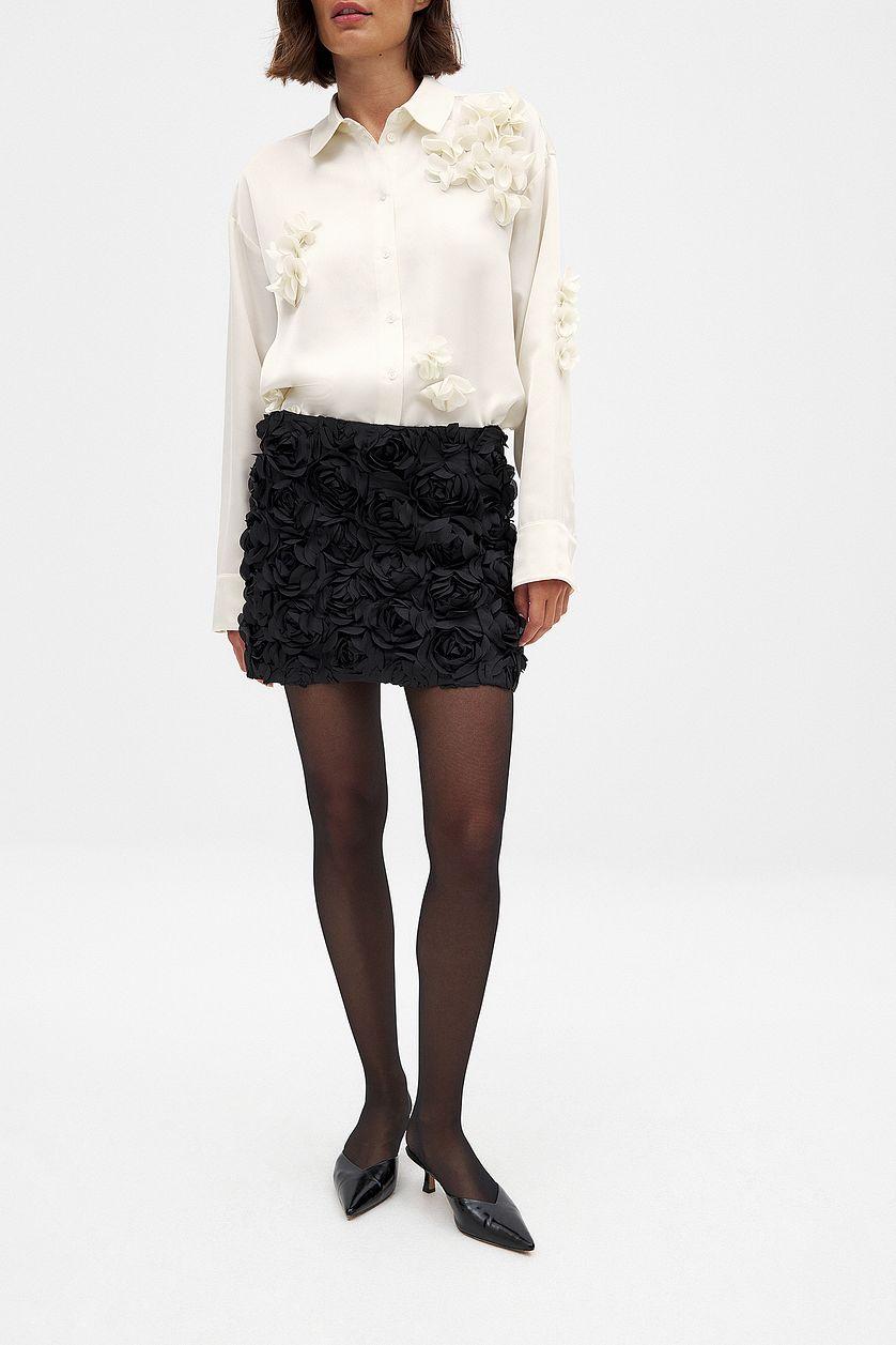 Flower Details Mini Skirt Product Image