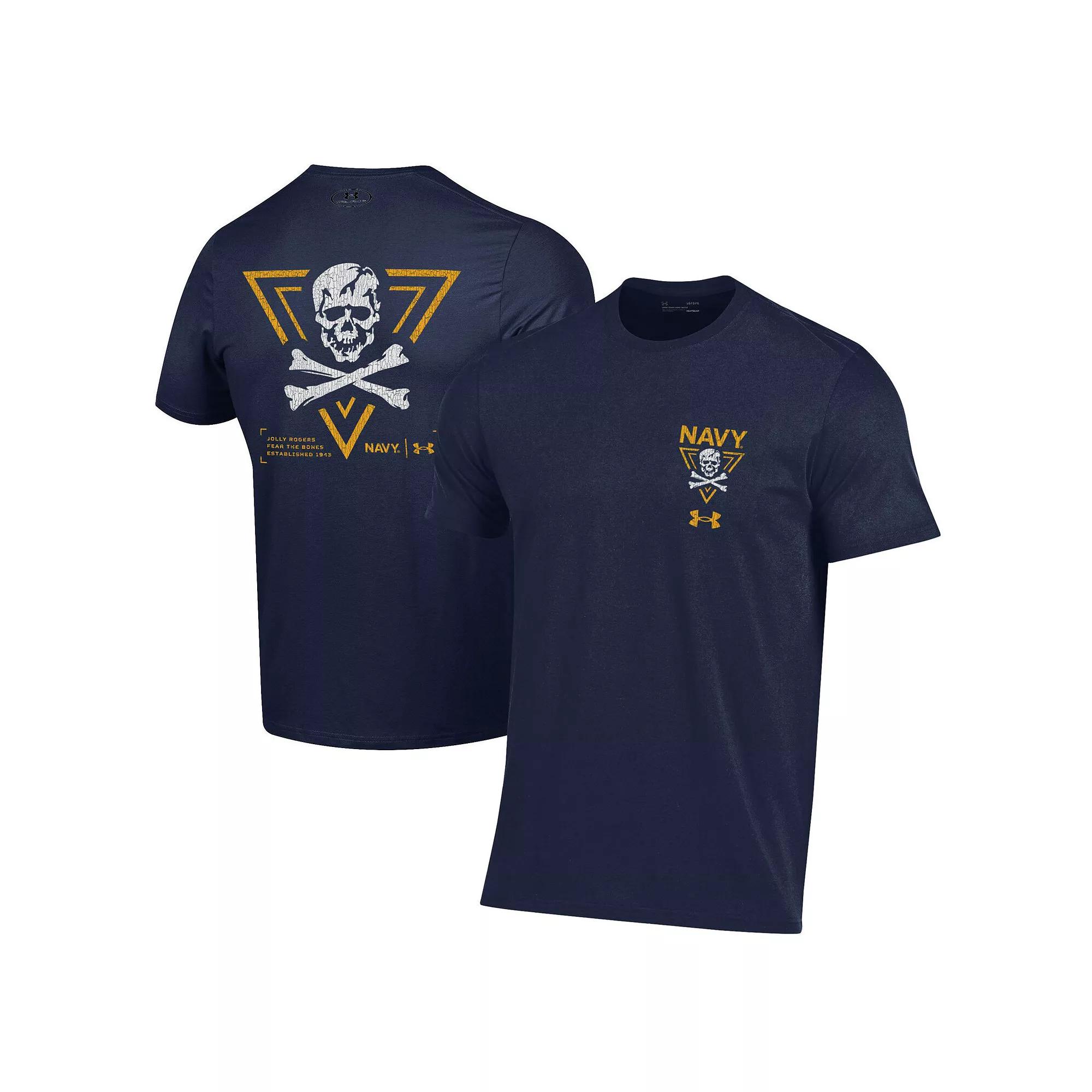 Men's Under Armour Navy Navy Midshipmen 2024 Rivalry Shield Performance T-Shirt, Size: Large, Blue Product Image