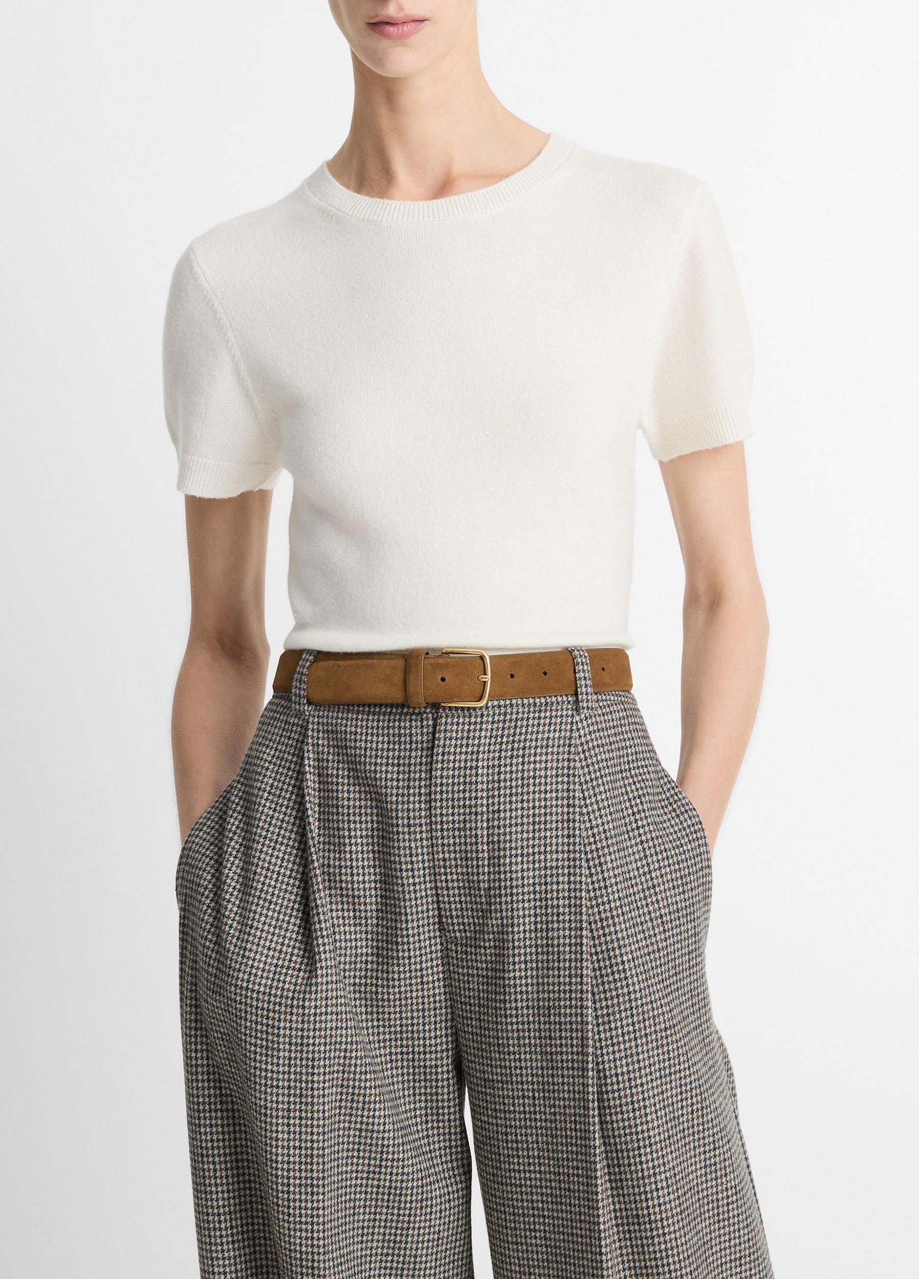 Wool & Cashmere-Blend Short-Sleeve Sweater Product Image