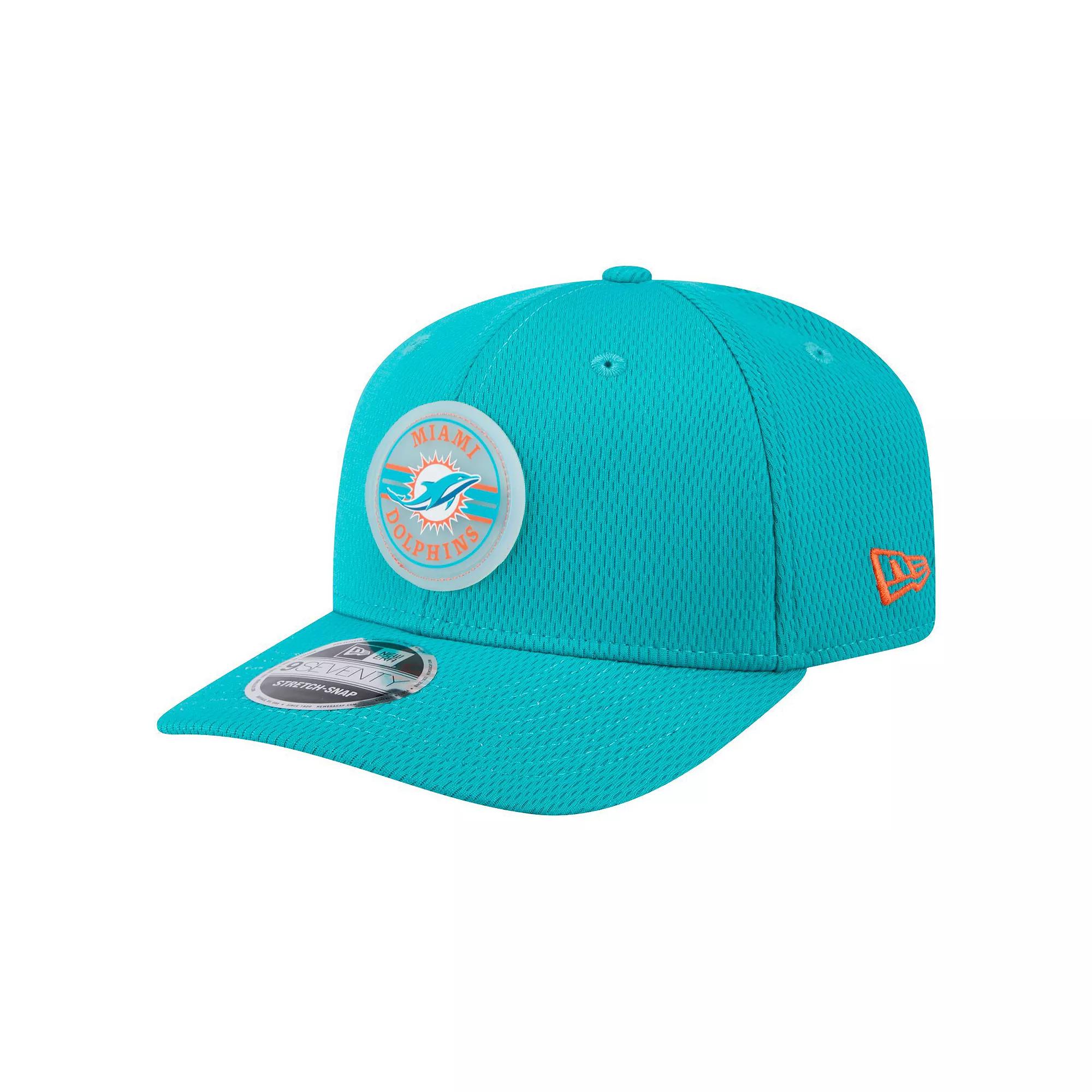 Men's New Era Aqua Miami Dolphins Adventure Patched 9SEVENTY Stretch-Snap Adjustable Hat, Turquoise A Product Image