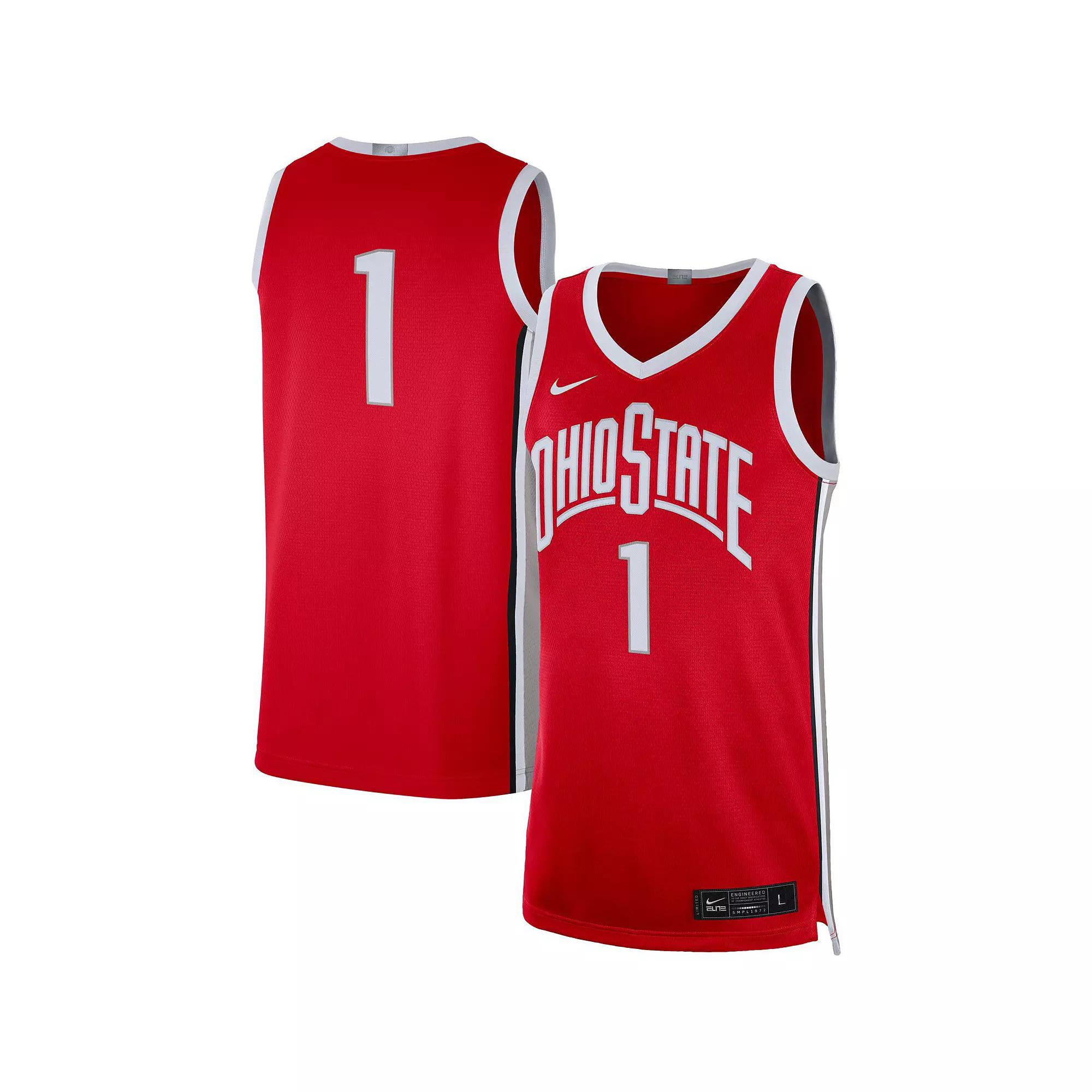 Men's Nike #1 Scarlet Ohio State Buckeyes Limited Basketball Jersey,  Product Image