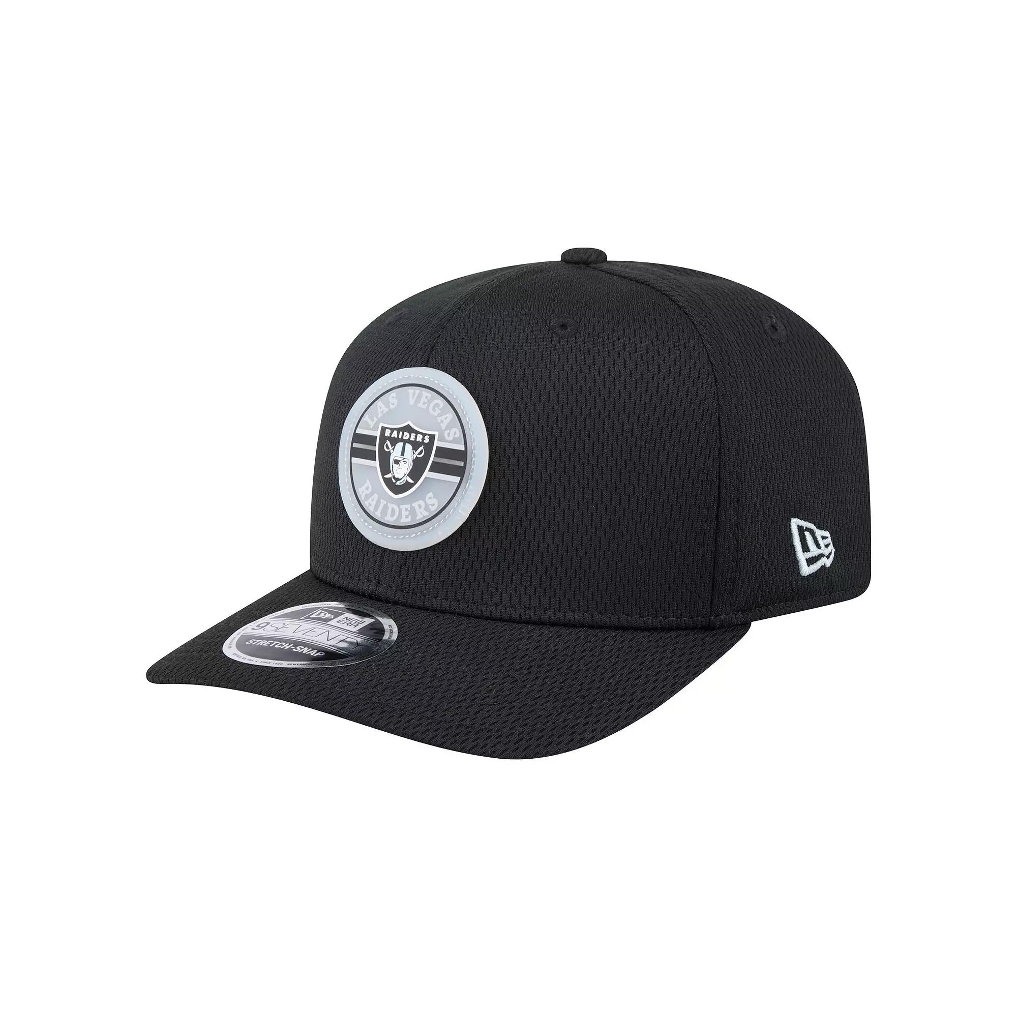 Men's New Era Black Las Vegas Raiders Adventure Patched 9SEVENTY Stretch-Snap Adjustable Hat, Lvr Black Product Image