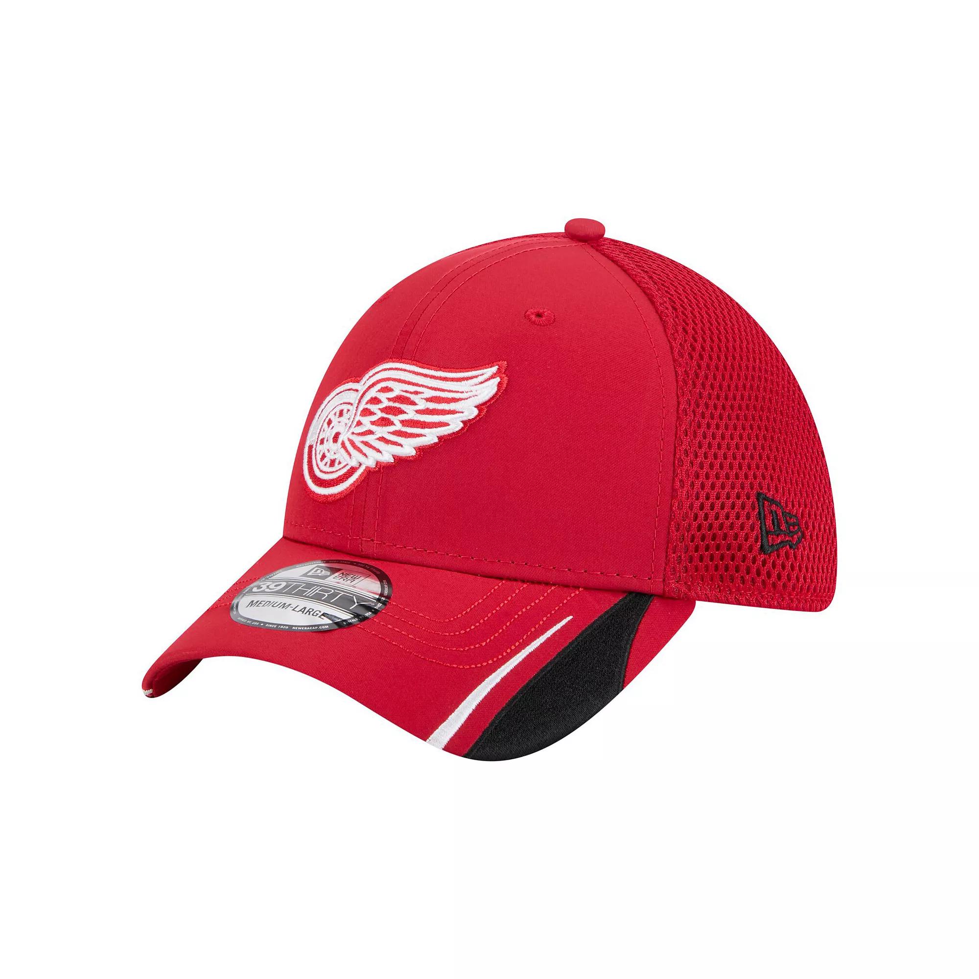 Men's New Era  Red Detroit Red Wings Linear Featherweight 39THIRTY Flex Hat, Size: Small/Medium Product Image