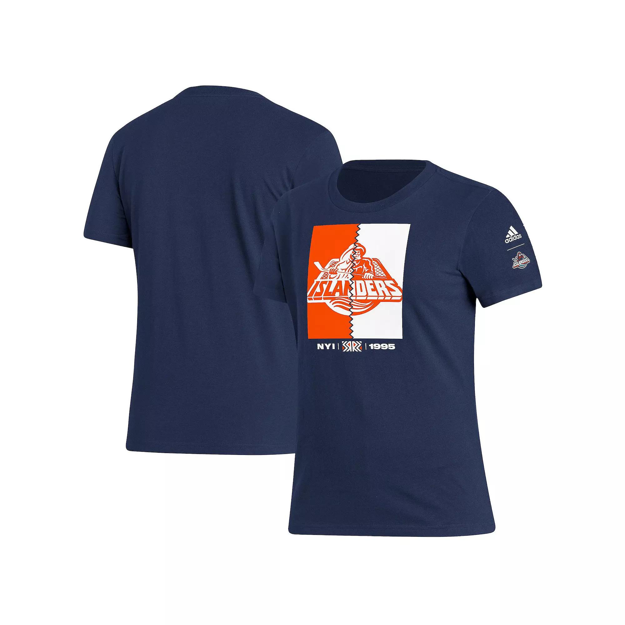 Women's adidas Navy New York Islanders Reverse Retro 2.0 Playmaker T-Shirt, Size: Medium, Isl Blue Product Image