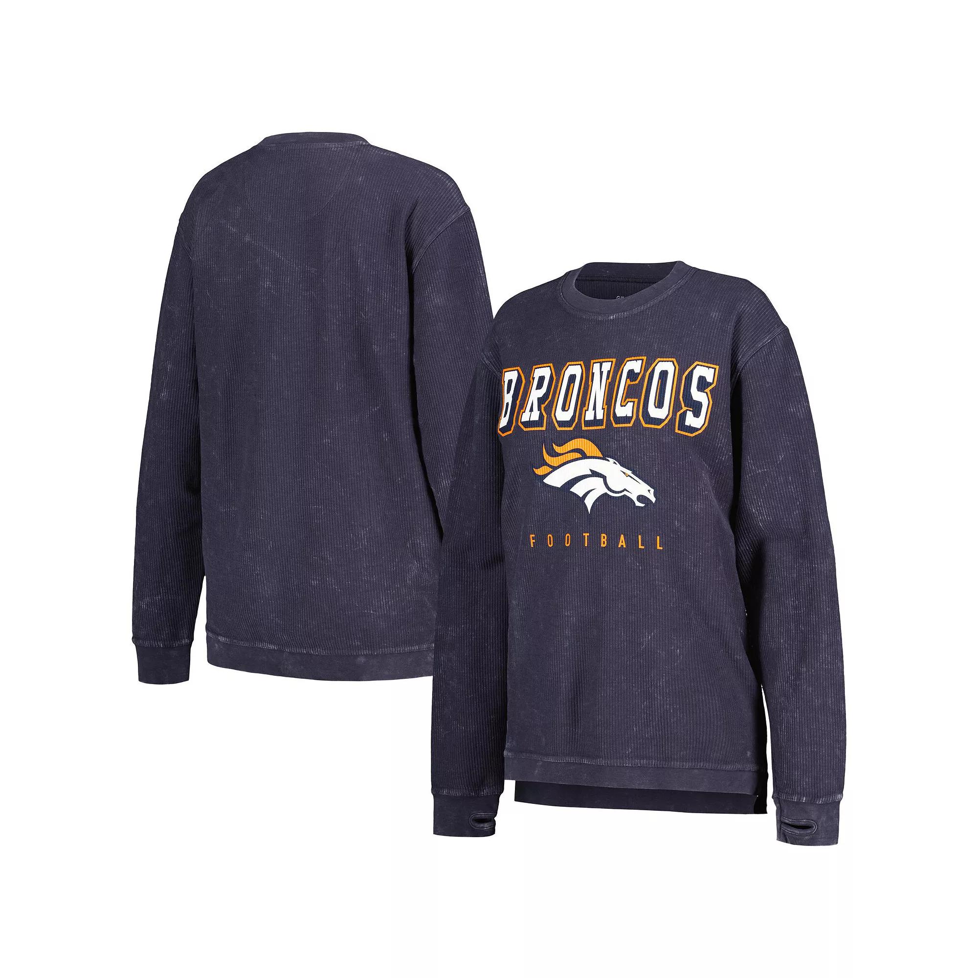 Women's G-III 4Her by Carl Banks Navy Denver Broncos Comfy Cord Pullover Sweatshirt,  Product Image