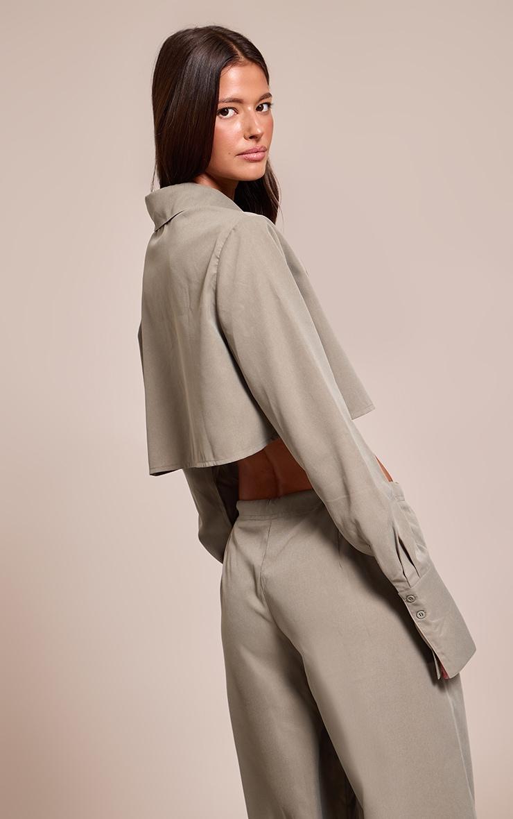 Dark Khaki Cropped Shirt Product Image