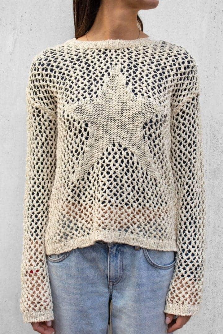 Openwork star sweater Product Image