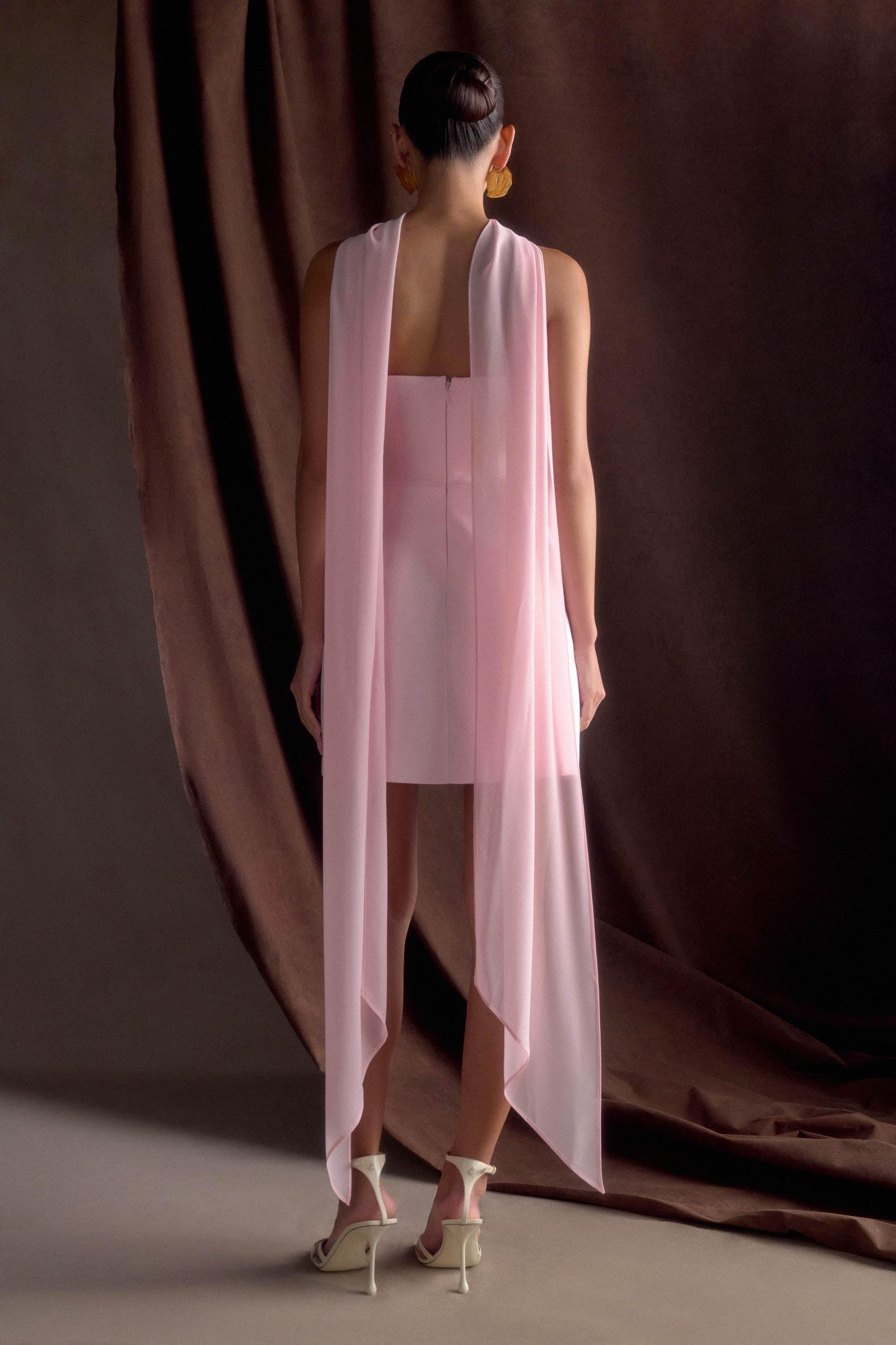 Orellia Strapless Suiting Mini Dress - Soft Pink Product Image