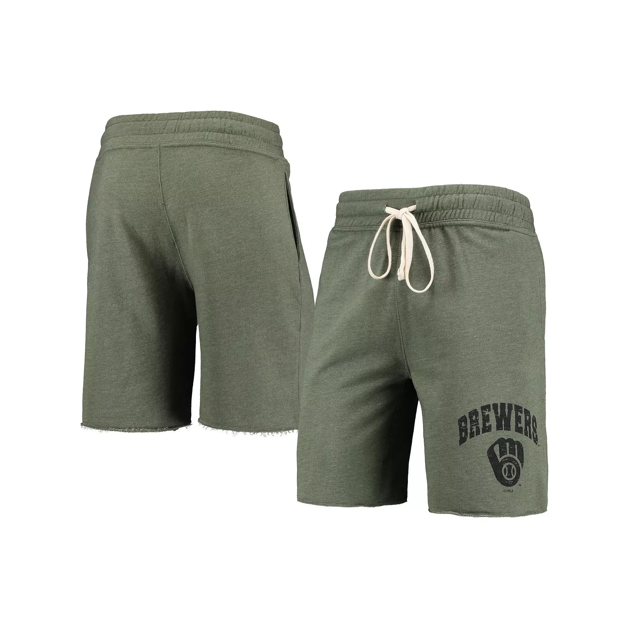 Men's Concepts Sport Heathered Olive Milwaukee Brewers Mainstream Tri-Blend Shorts, Size: 2XL, Green Product Image