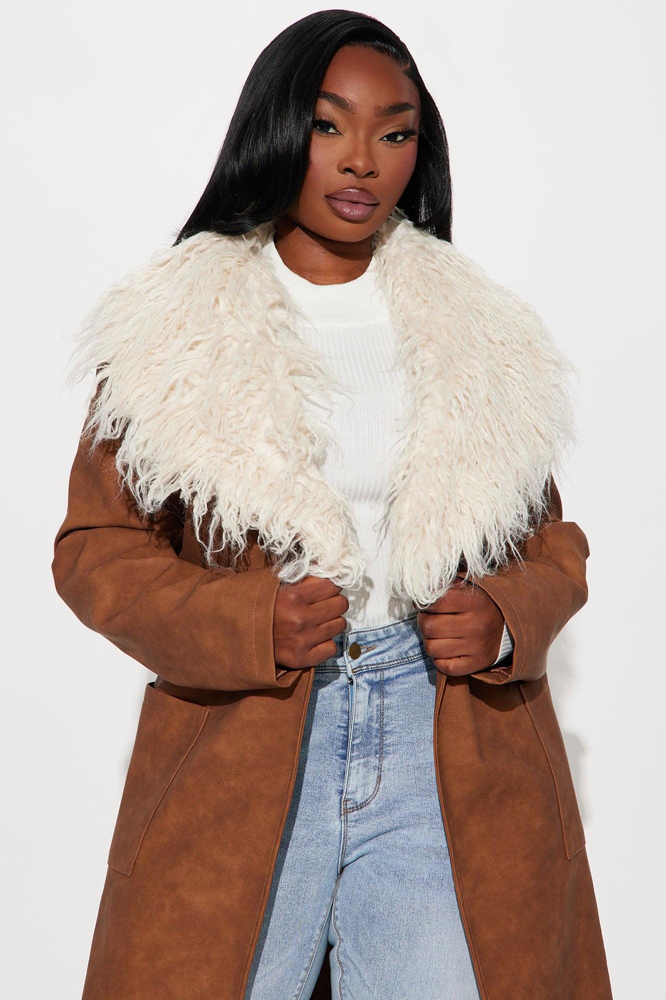 Kamaria Washed Faux Leather Trench - Cognac Female Product Image