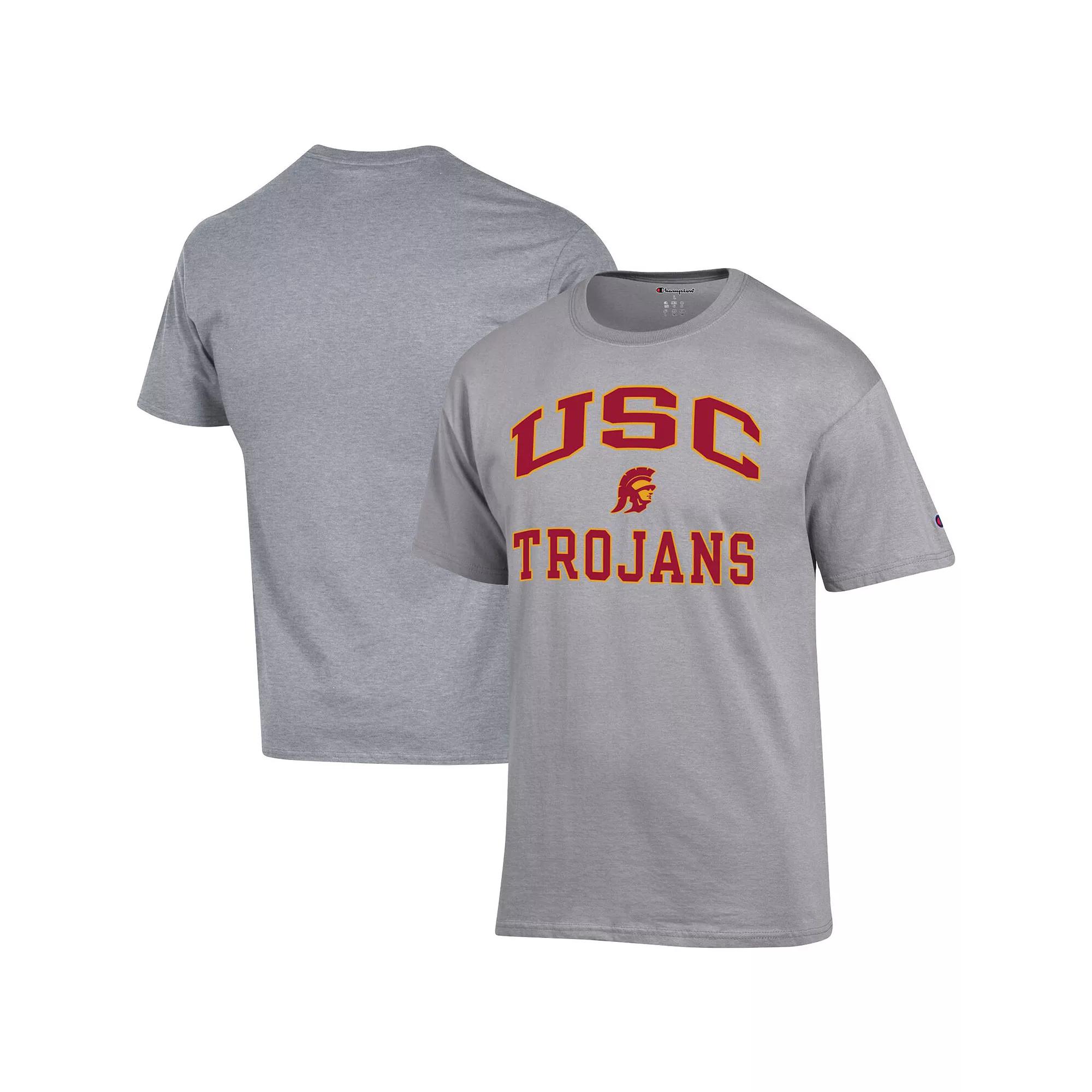 Men's Champion Heather Gray USC Trojans High Motor T-Shirt, Size: Small, Grey Product Image