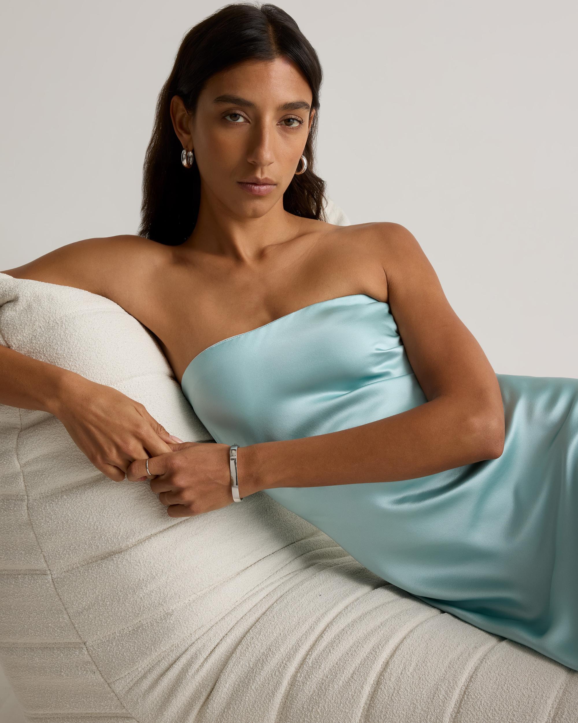 Quince | Women's Strapless Midi Dress Mulberry Silk Product Image