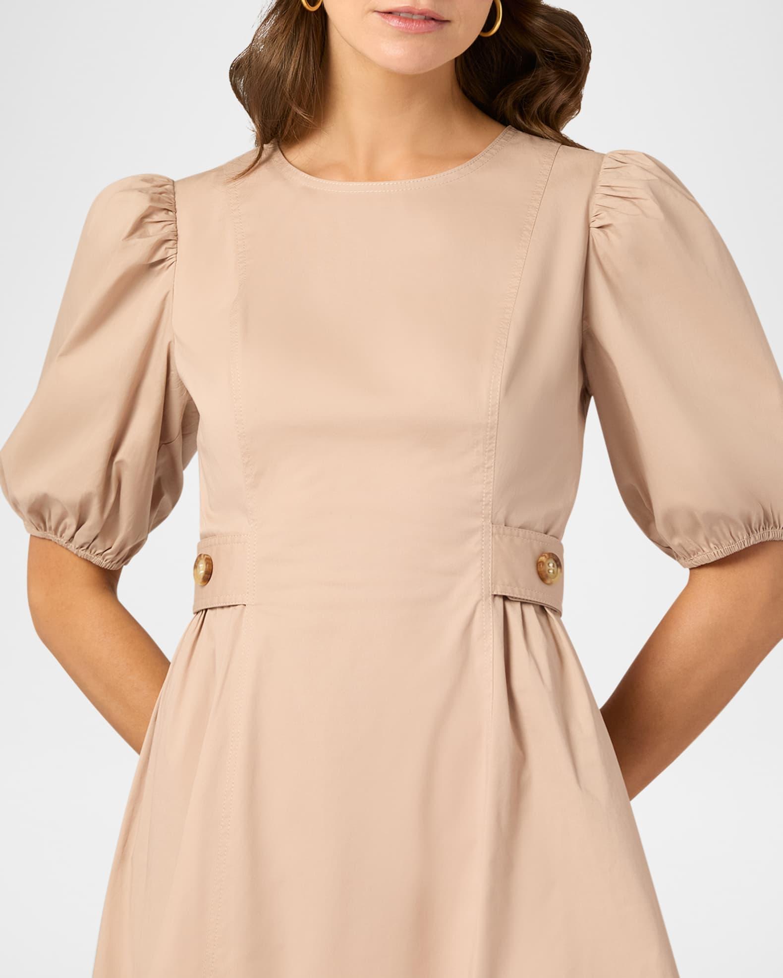 Royce Puff-Sleeve Colorblock Mini Dress Product Image