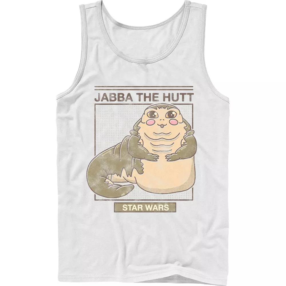 Men's Star Wars Jabba The Hutt Cartoon Cute Portrait Grid Tank Top,  Product Image