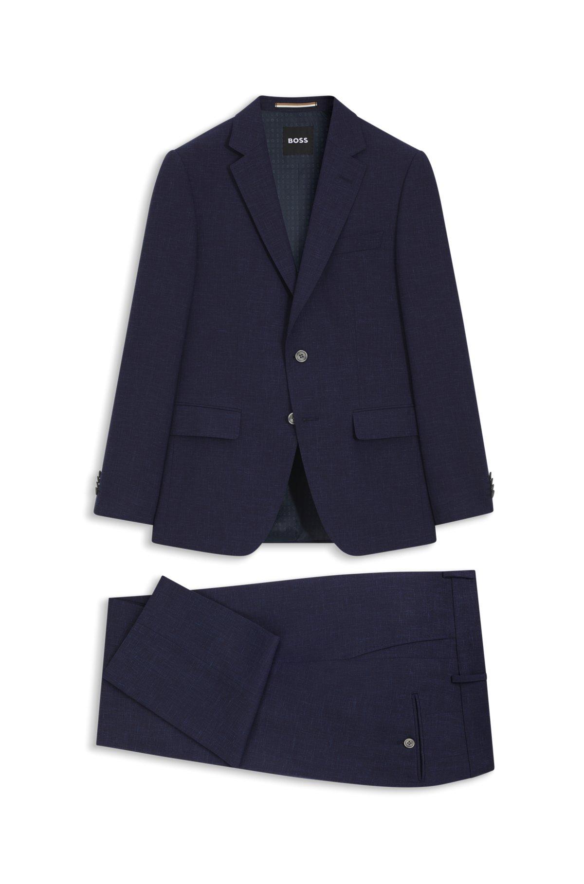 Two-piece slim-fit suit in micro-patterned cloth Product Image