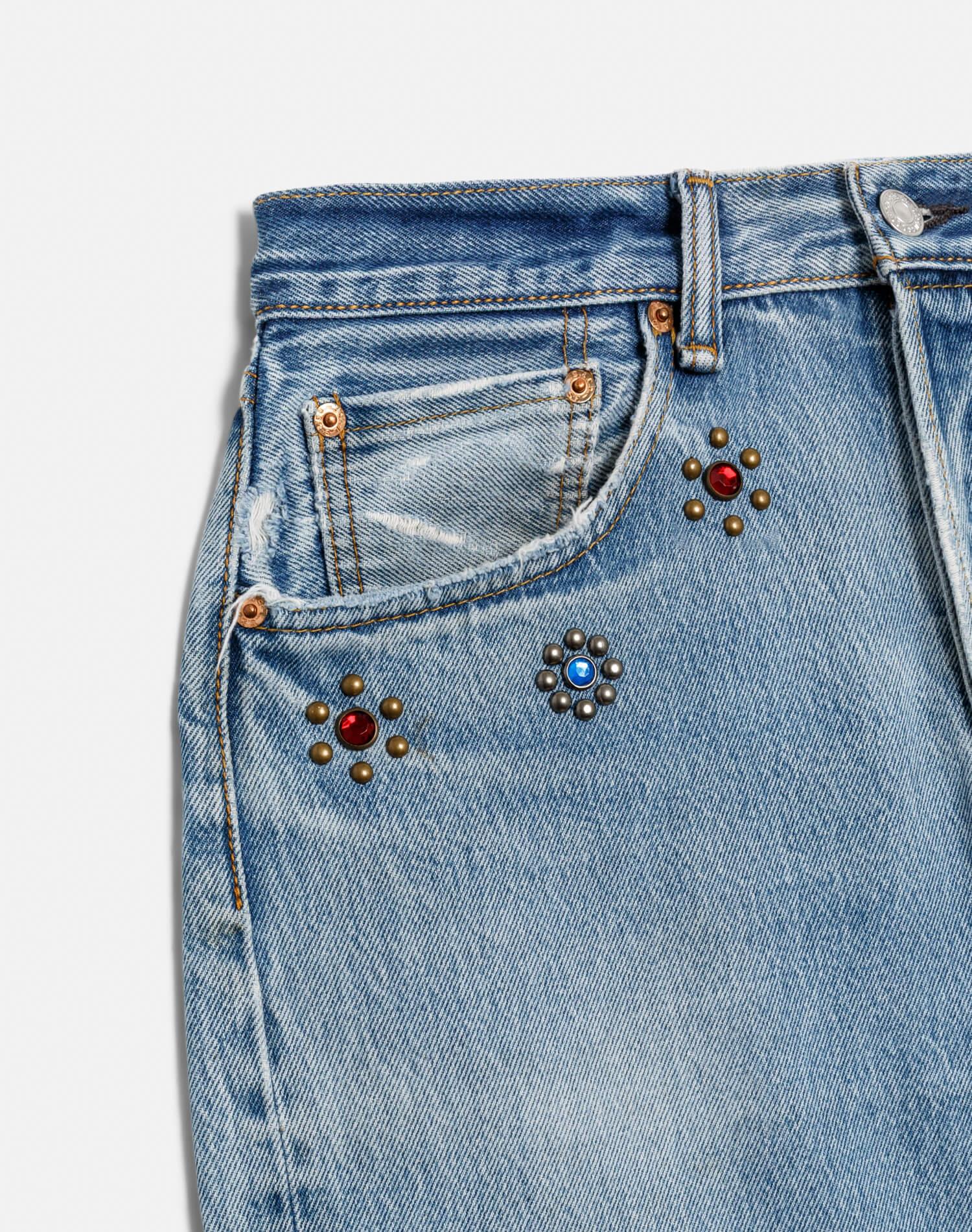 Levi's Studded Boyfriend Jean - Indigo Bloom Stud Product Image