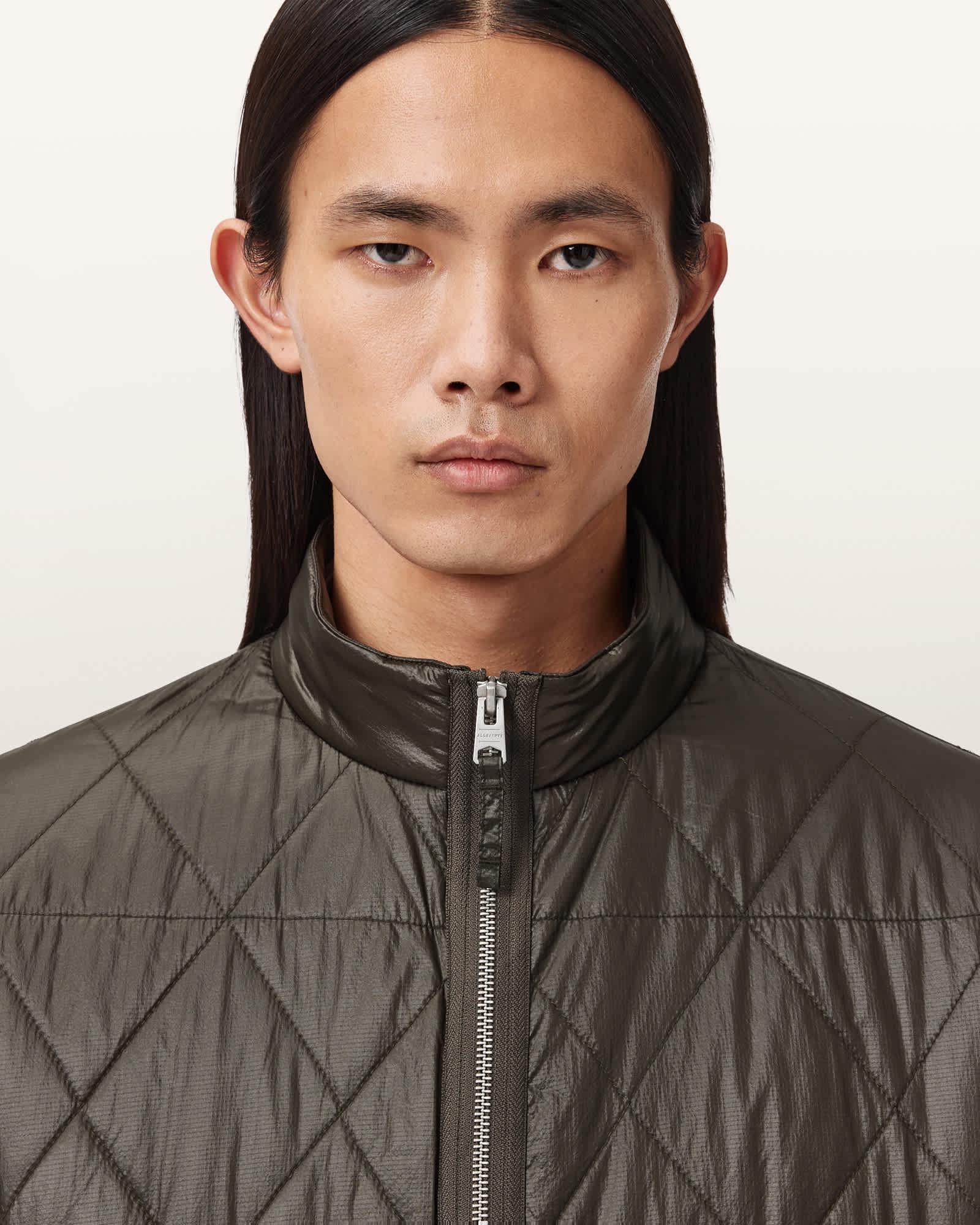 Tribex Shine Quilted Jacket Forest Green | ALLSAINTS US Product Image