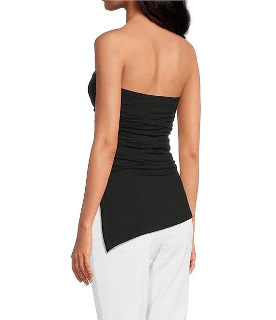 Good American Super Stretch Jersey Strapless Asymmetrical Hem Tube Top Product Image