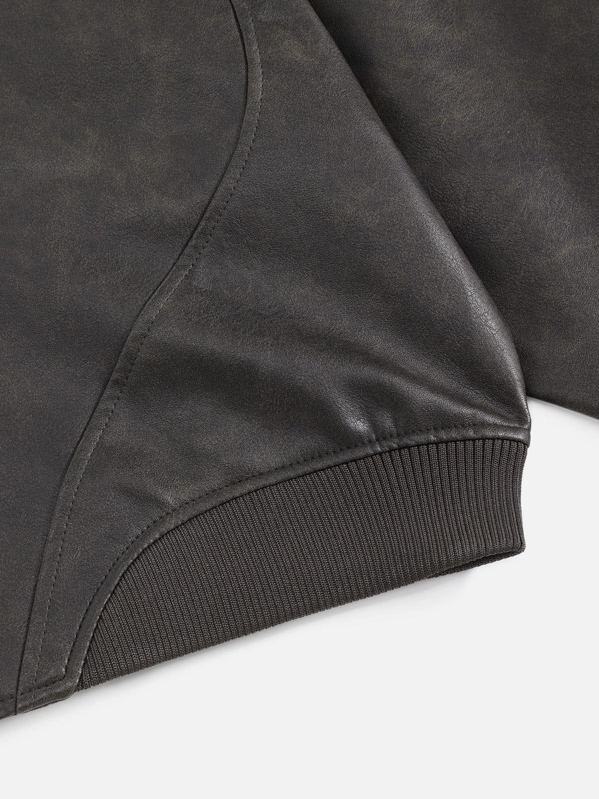 Aelfric Eden Zip Up Faux Leather Jacket Product Image