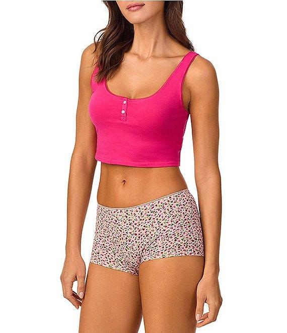 Bedhead Sleeveless Henley Knit Solid Cropped Tank Top Product Image