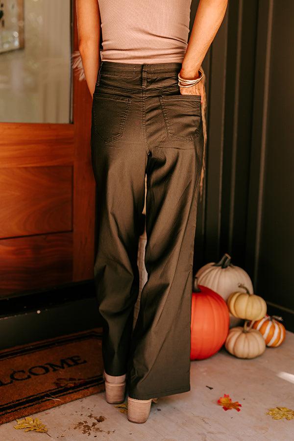 The Phoebe High Waist Wide Leg Pants in Deep Forest Product Image