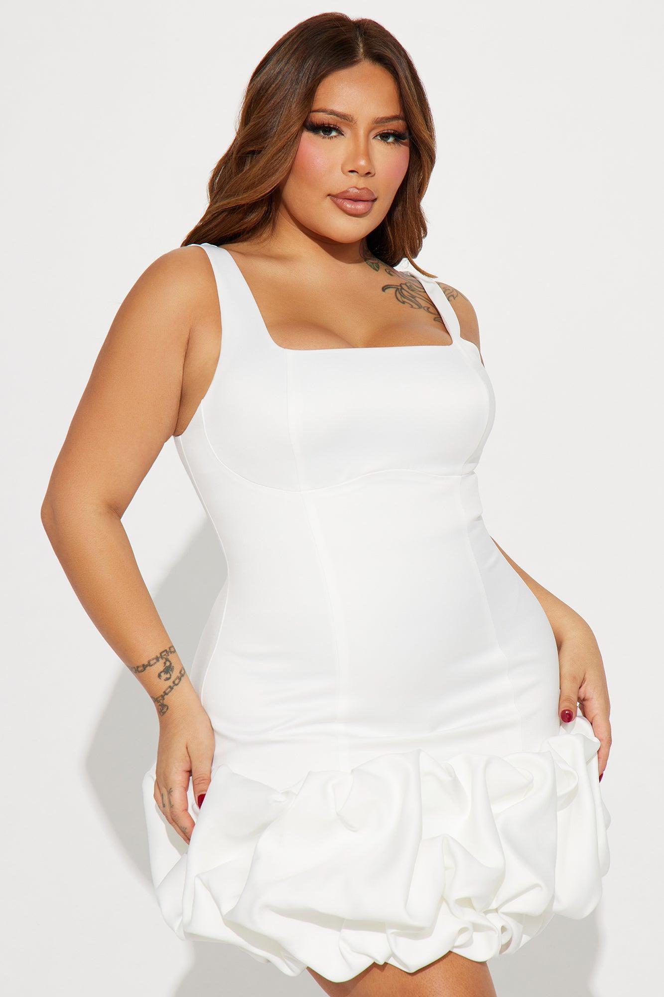 Sienna Satin Mini Dress - White Product Image