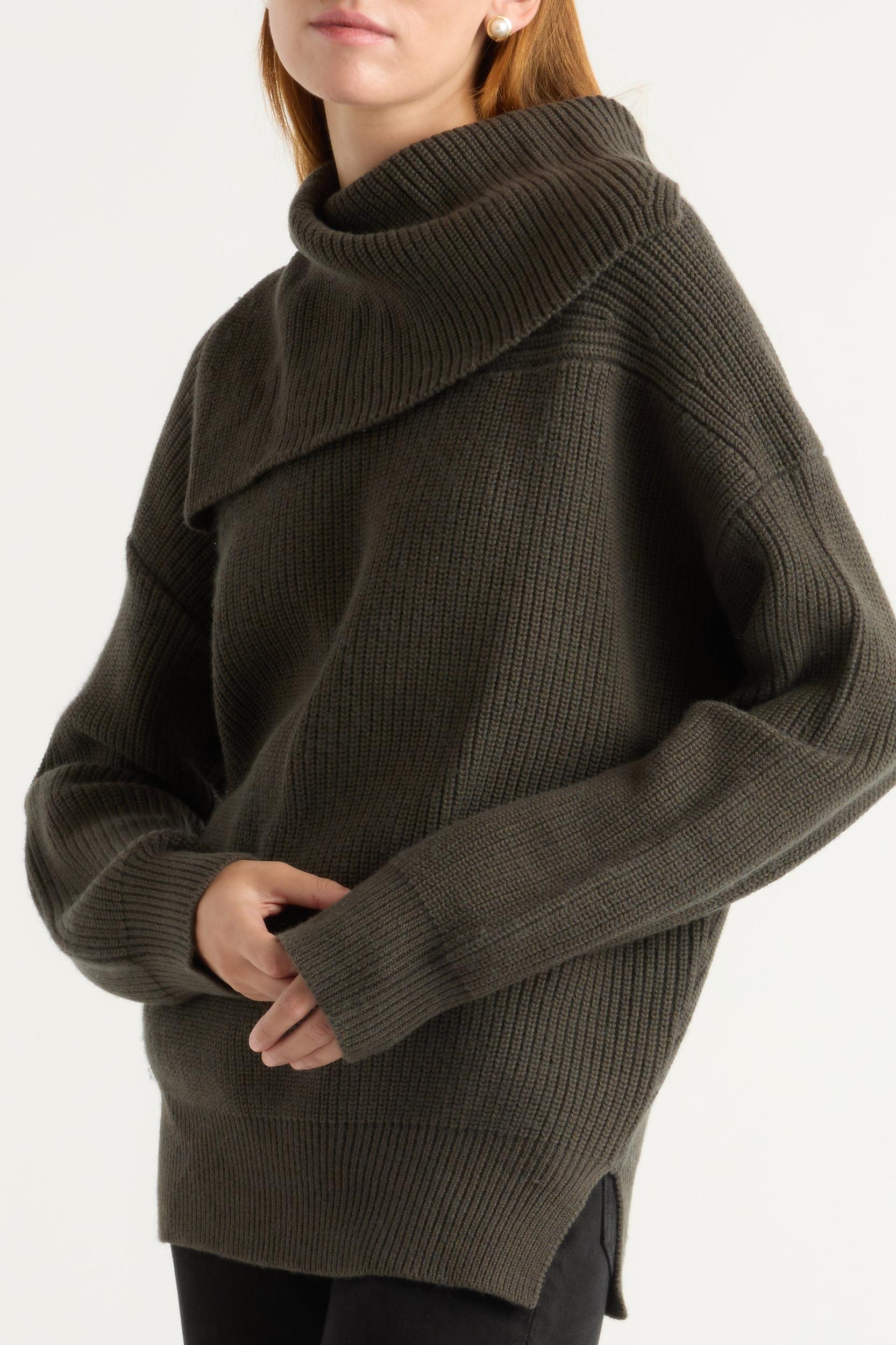 Ezra Organic Cotton-Wool Foldover-Collar Sweater Product Image