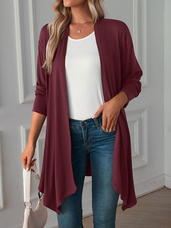 Long Sleeves Loose Solid Color Statement Collar Outerwear Product Image