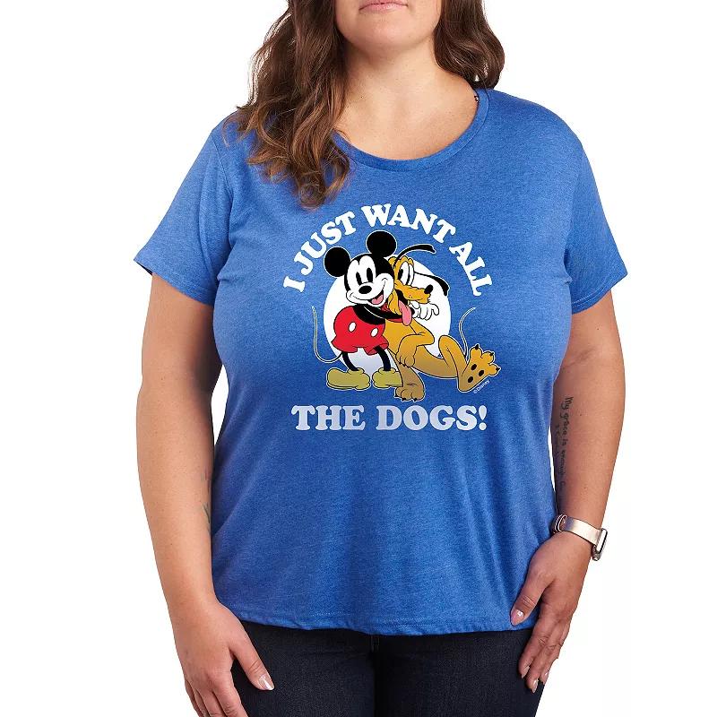 Disney's Mickey Mouse & Pluto Plus Just Want All Dogs Graphic Tee, Women's,  Product Image
