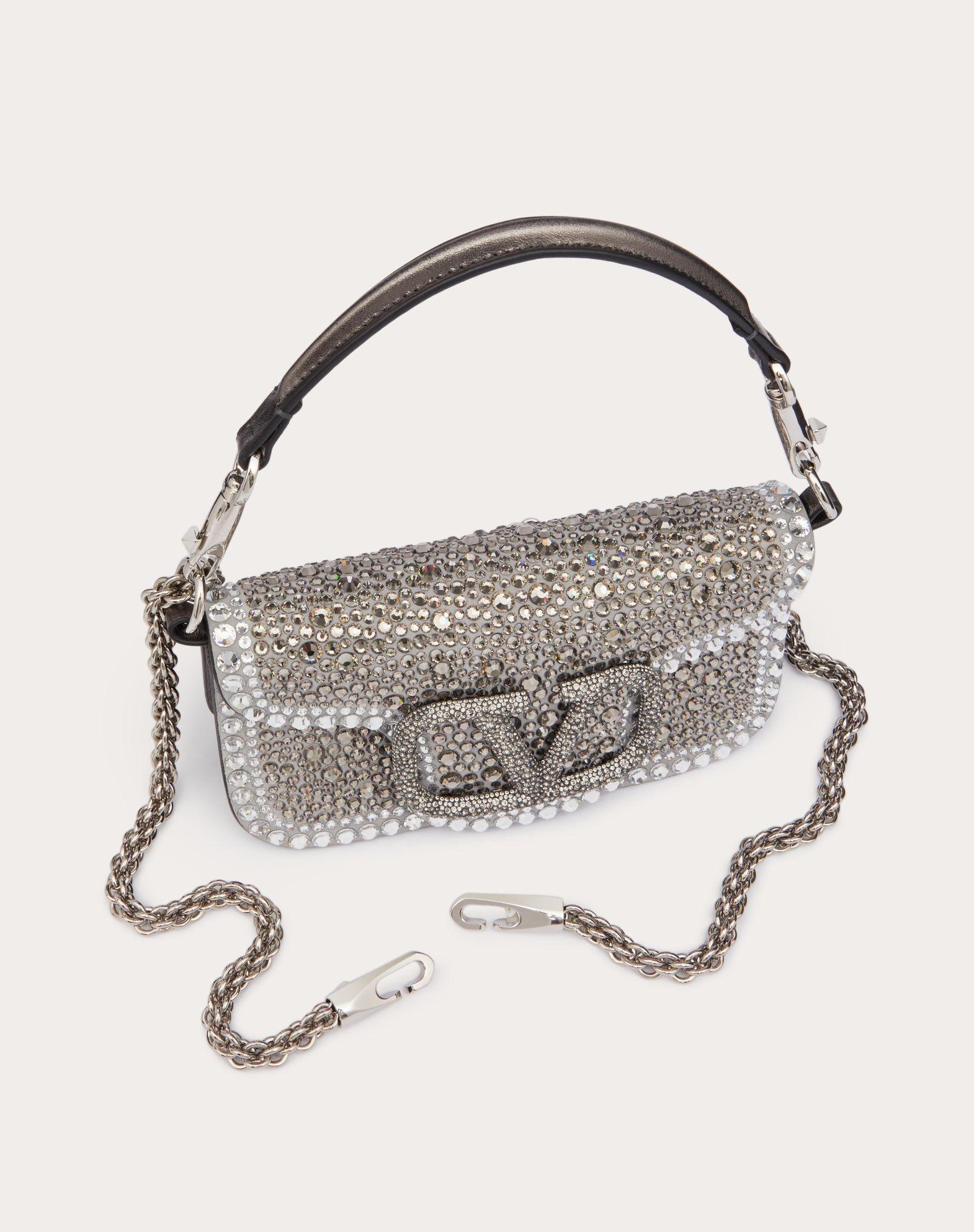 Small Valentino Garavani Locò Shoulder Bag With Rhinestones Product Image