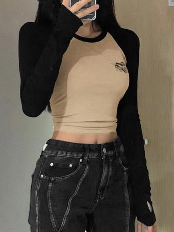 Raglan Backless Lace Up Slim Long Sleeve Knit Product Image