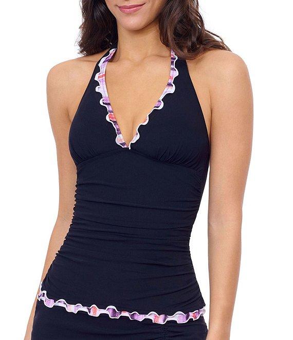 Profile By Gottex Riga Tricolore Solid Side Slit Skirted Swim Bottom Product Image