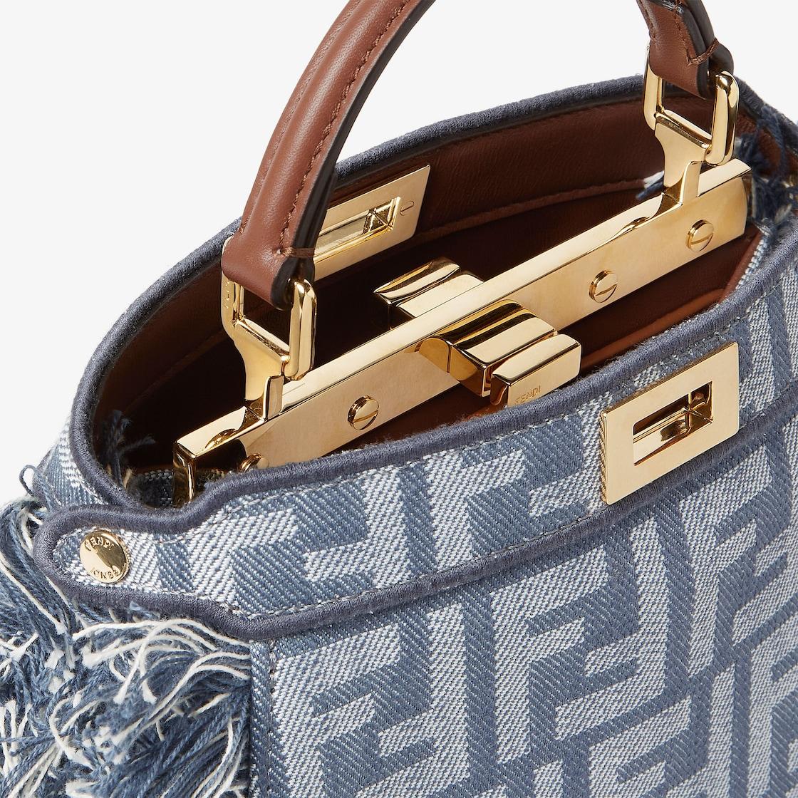 Peekaboo ISeeU PetiteBlue denim-effect FF jacquard bag Product Image
