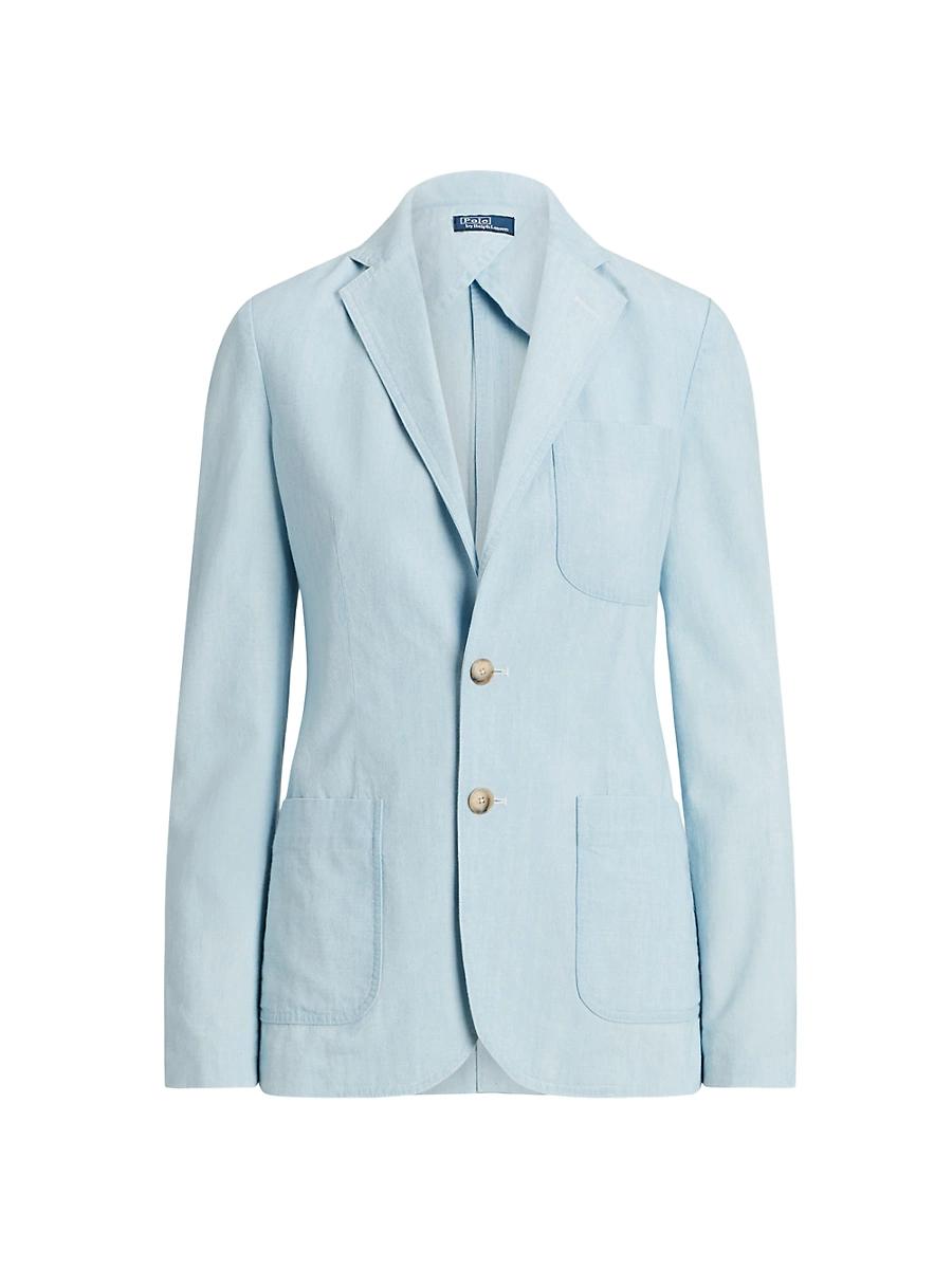 Womens Chambray Cotton Blazer Product Image