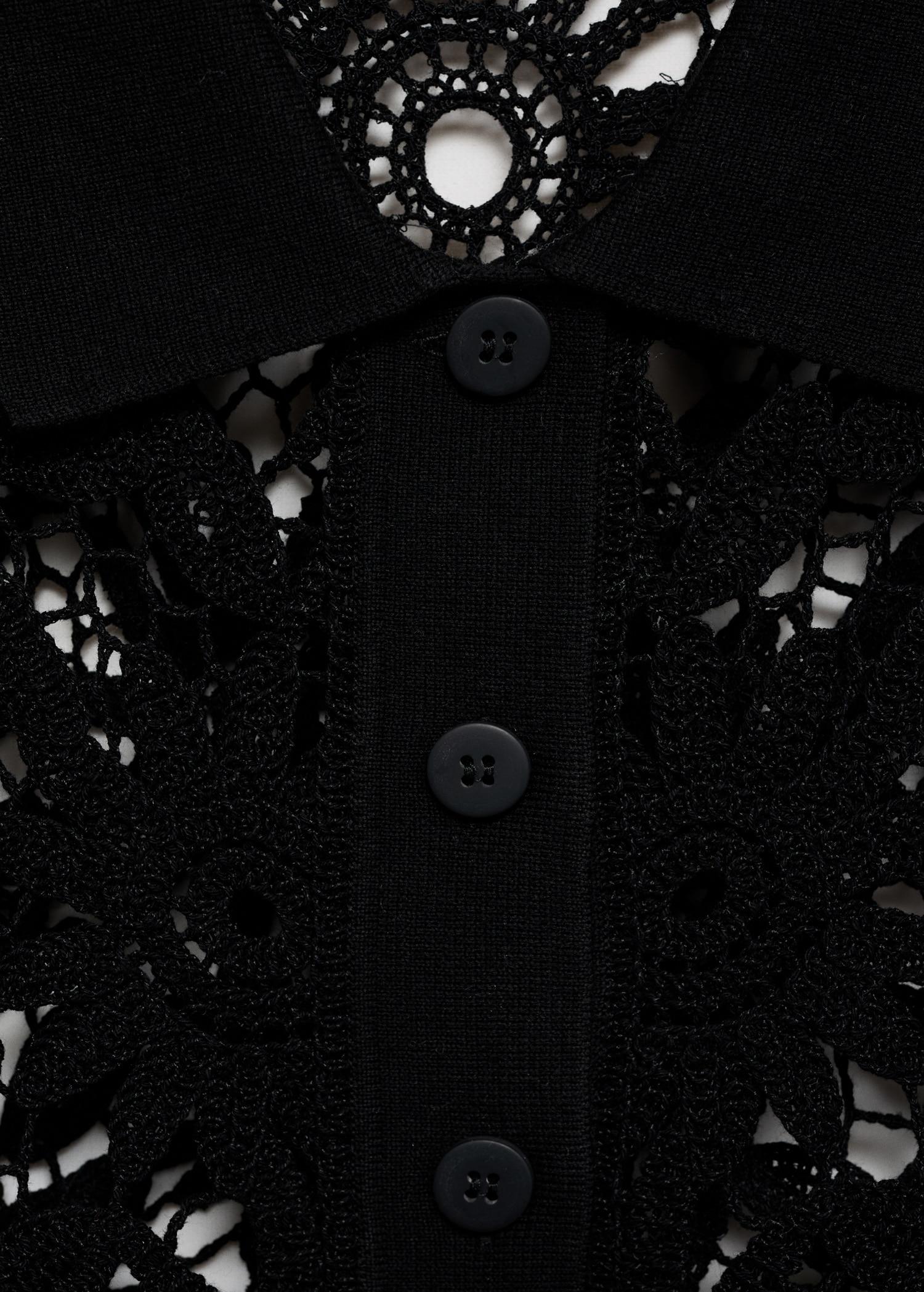 Short-sleeved crochet cardigan - Women | MANGO USA Product Image