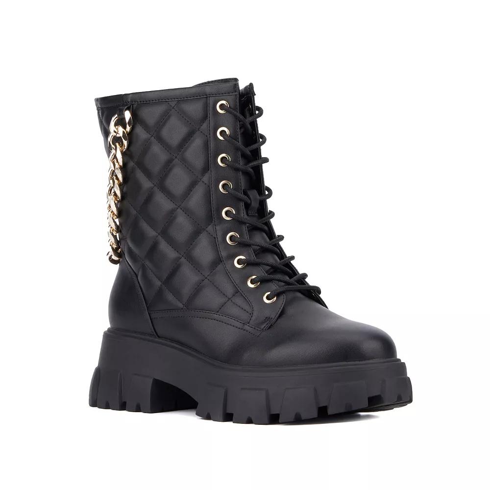 Women's Fashion to Figure Jane Wide-Width Combat Boots, Size: 8 Wide, Black Product Image