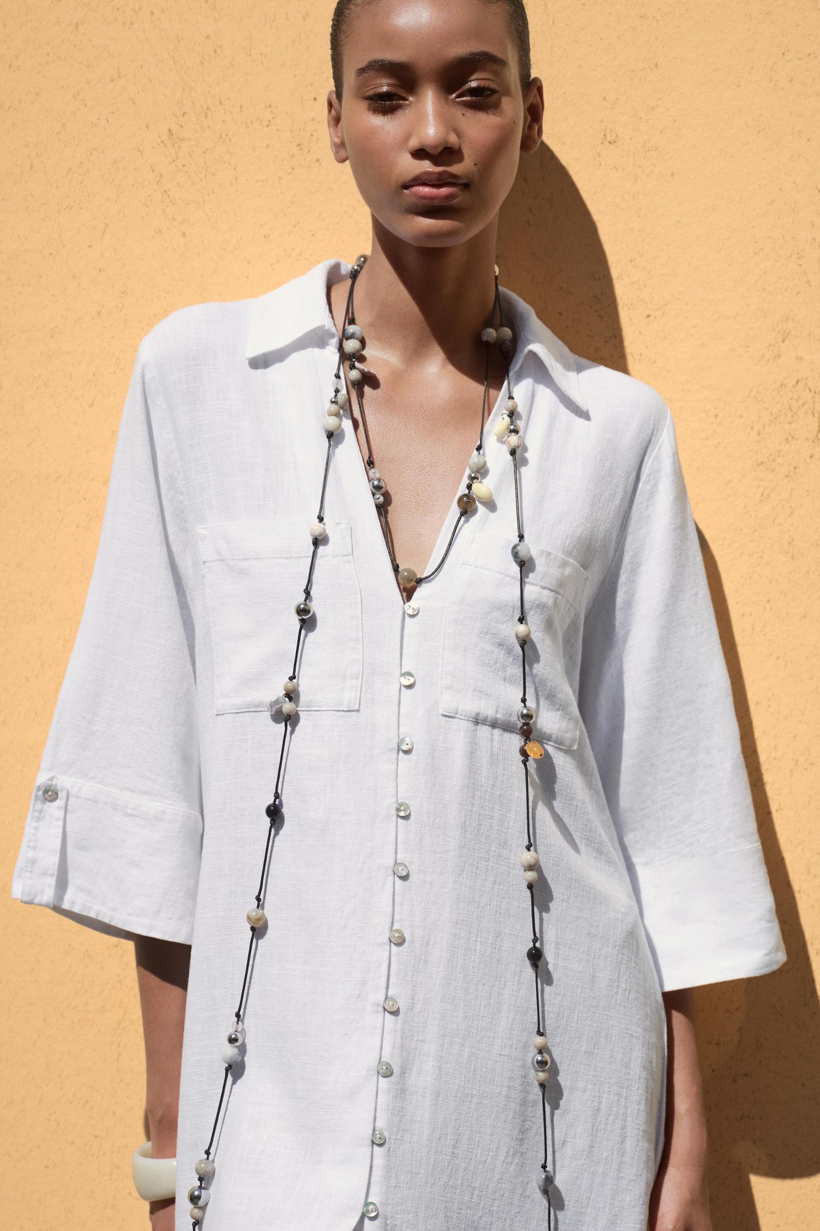 LINEN SHIRT DRESS Product Image