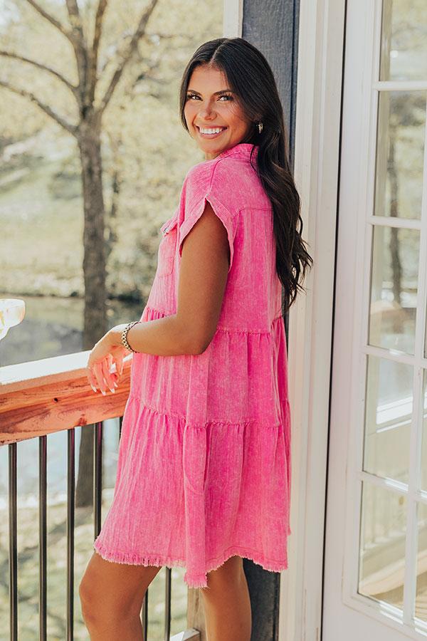 Kaleidoscope Ways Mineral Wash Mini Dress In Pink Product Image