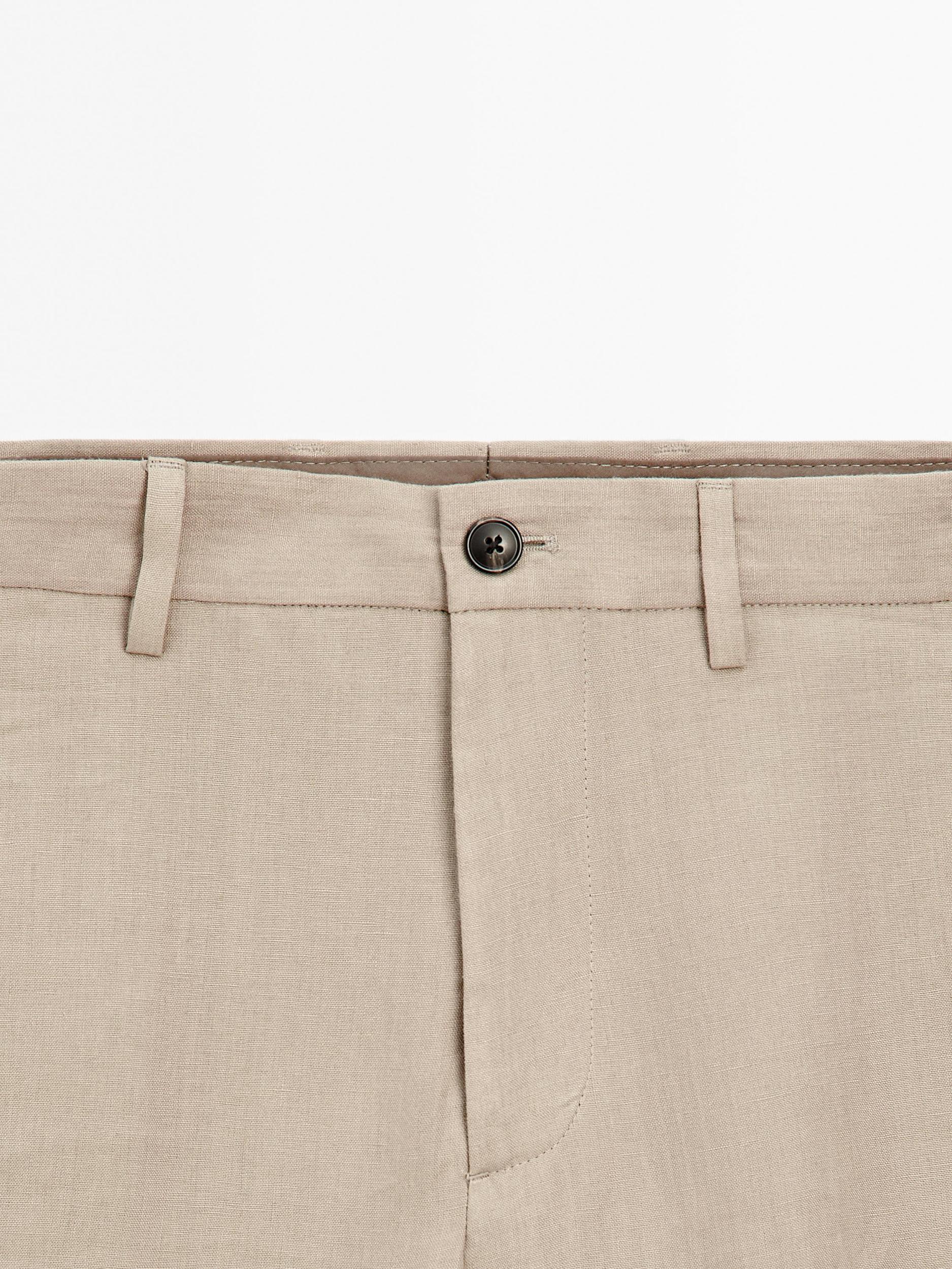 Flowing 100% linen trousers Product Image
