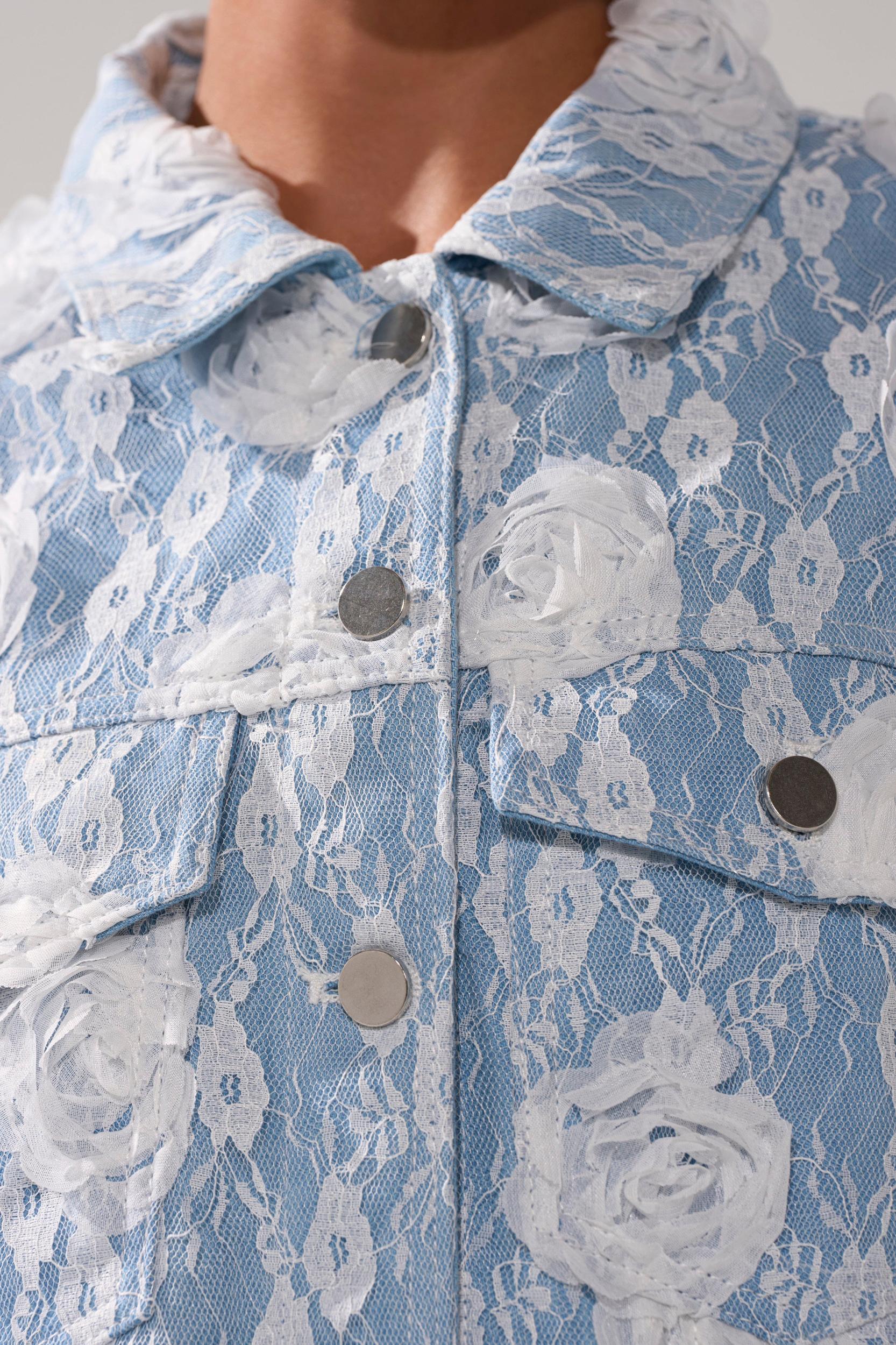 FOLLOW MY LEAD APPLIQUE DENIM JACKET Product Image